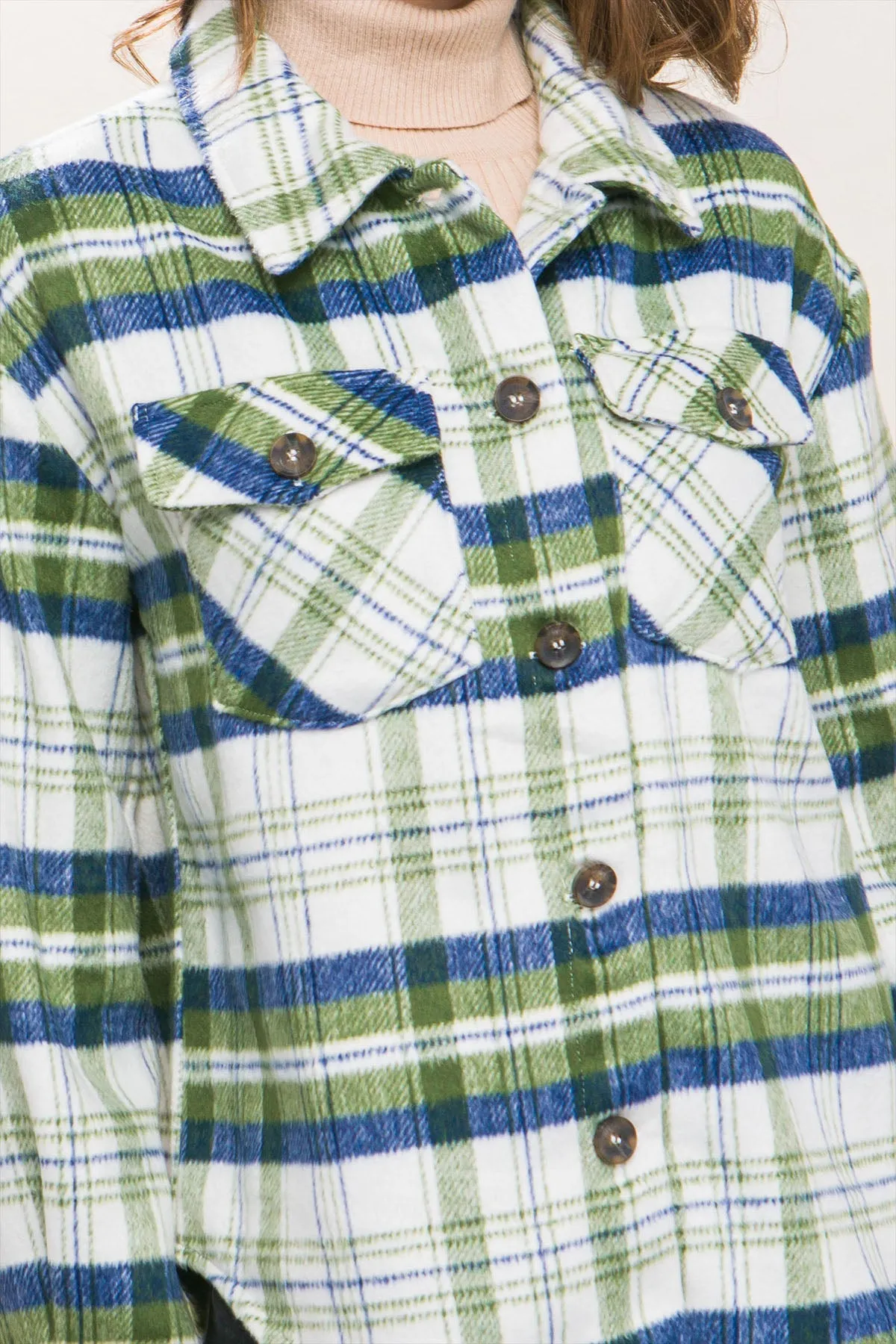 LT-80071 - PLAID BUST POCKET SHACKET 2-2-2