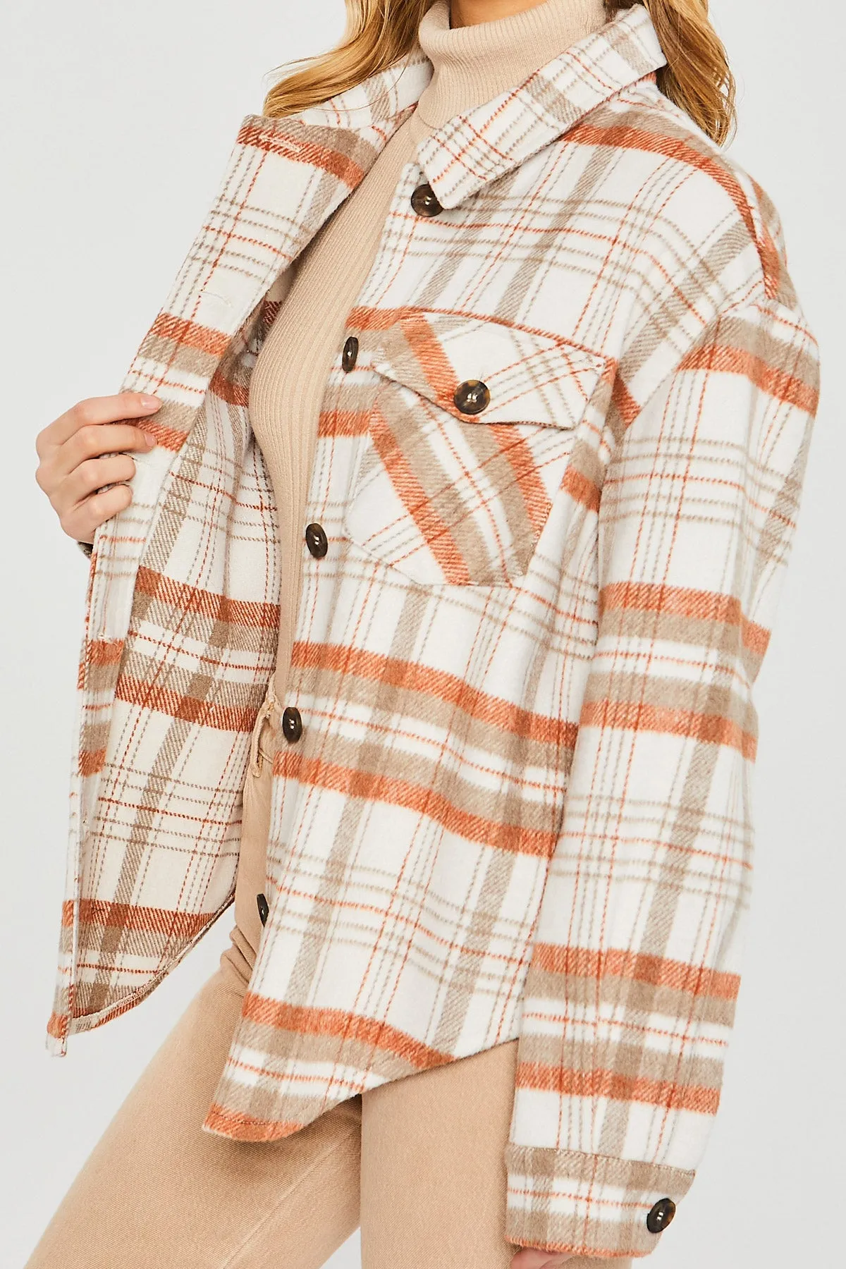 LT-80071 - PLAID BUST POCKET SHACKET 2-2-2