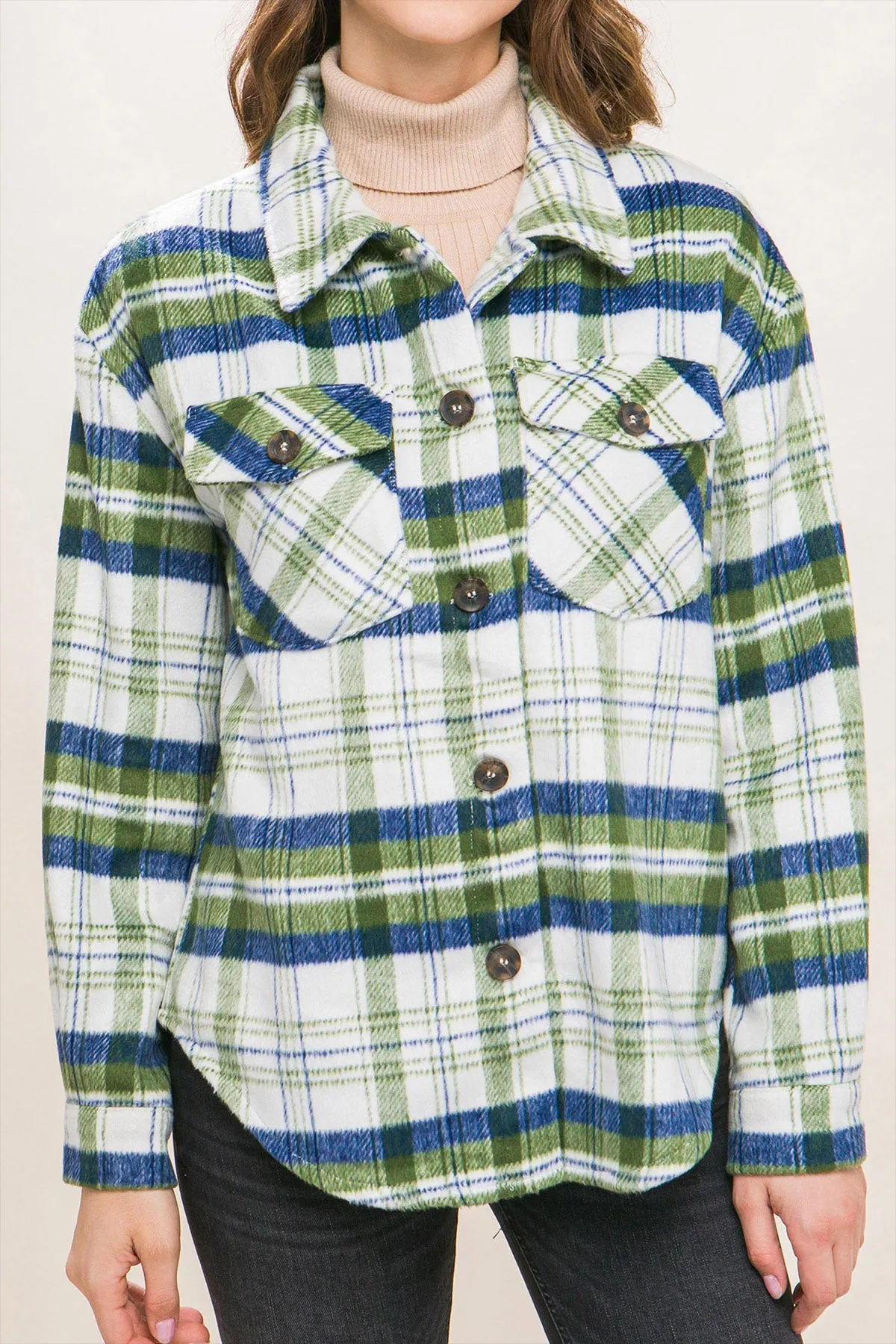 LT-80071 - PLAID BUST POCKET SHACKET 2-2-2