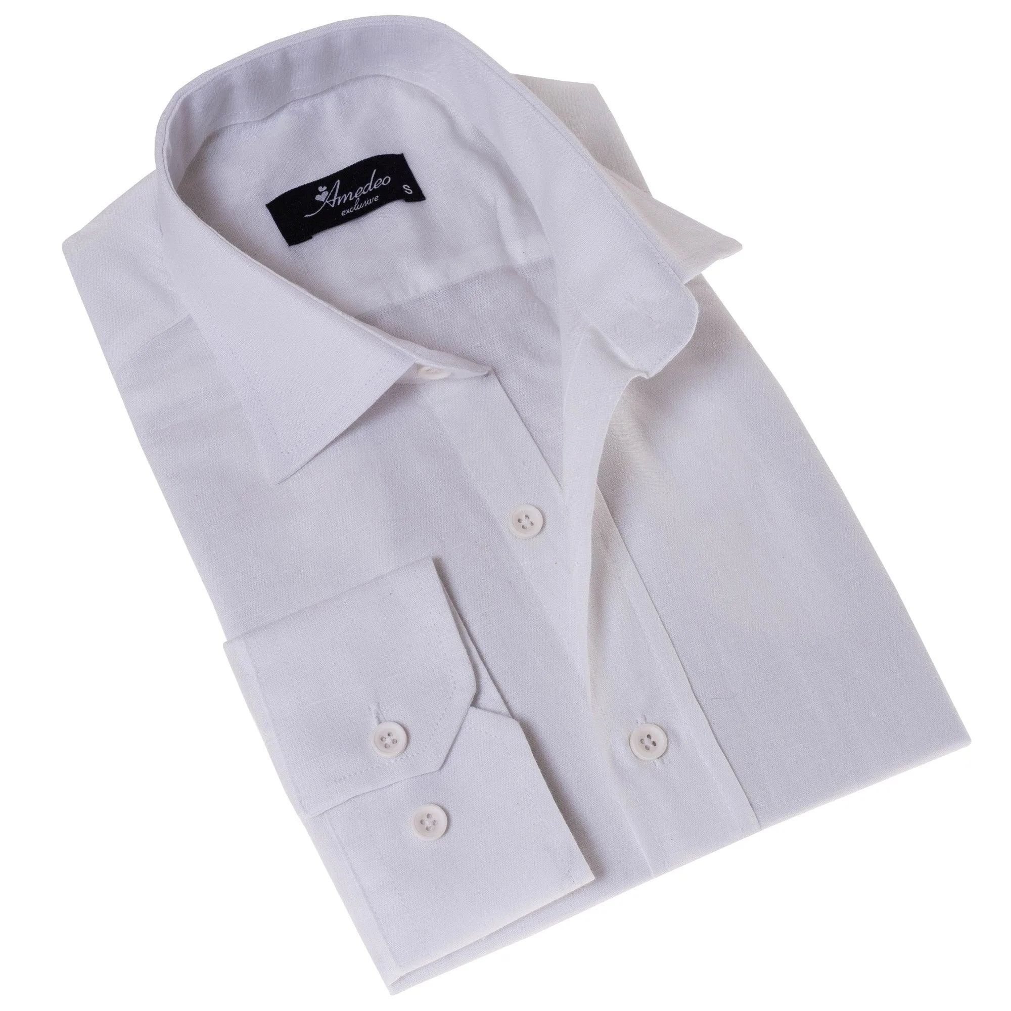 Luxury White Linen Shirt - European Tailor Fit