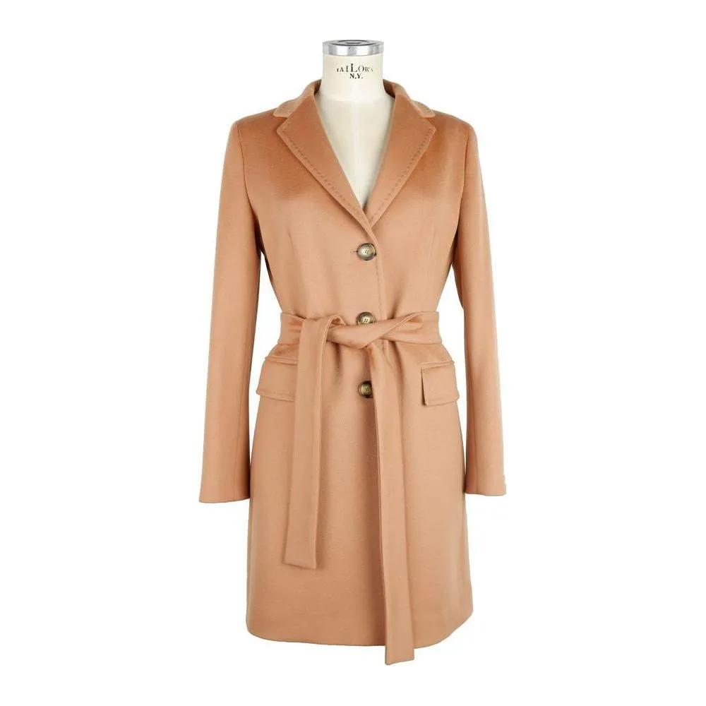 Made in Italy Beige Cashmere Jackets & Coat