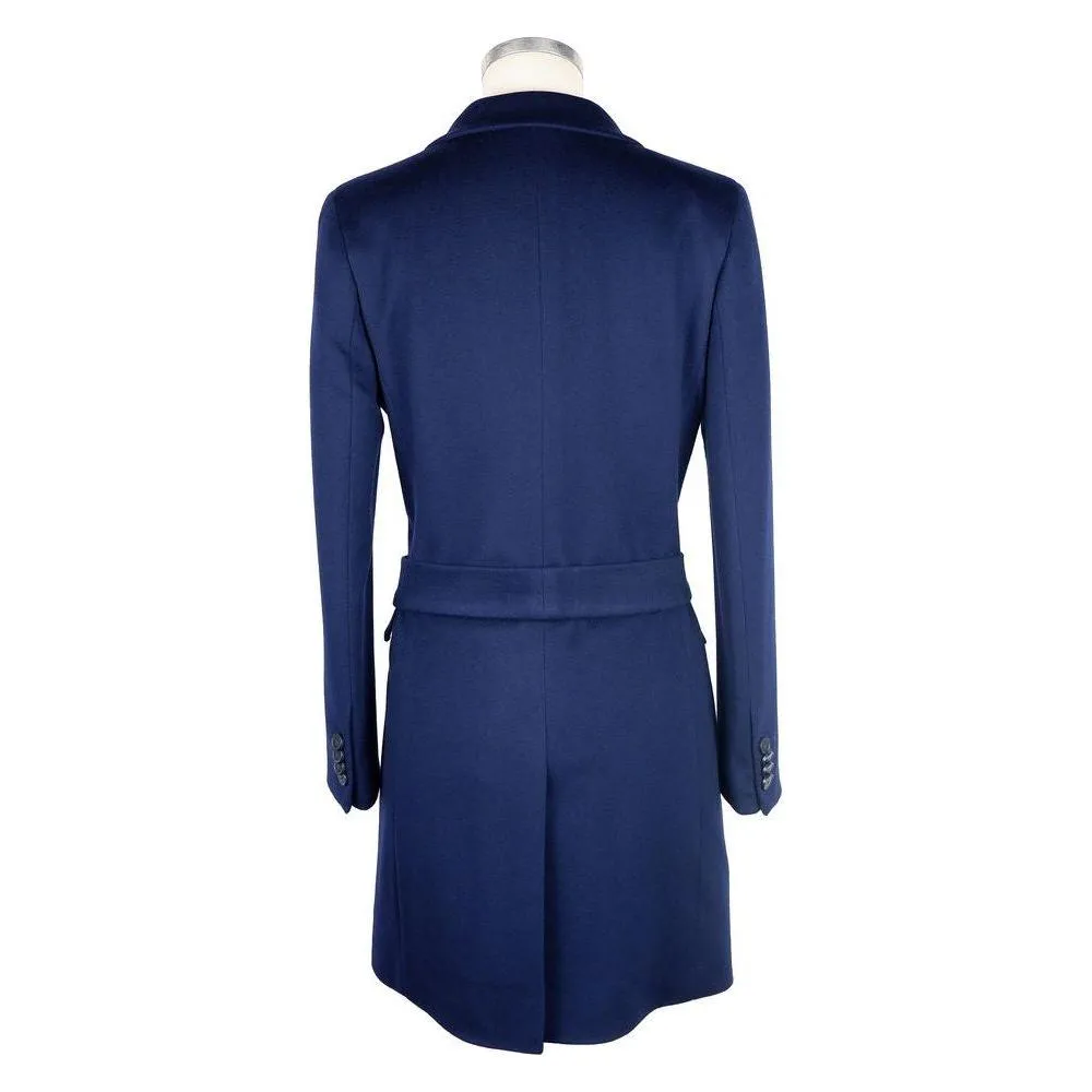 Made in Italy Blue Cashmere Jackets & Coat