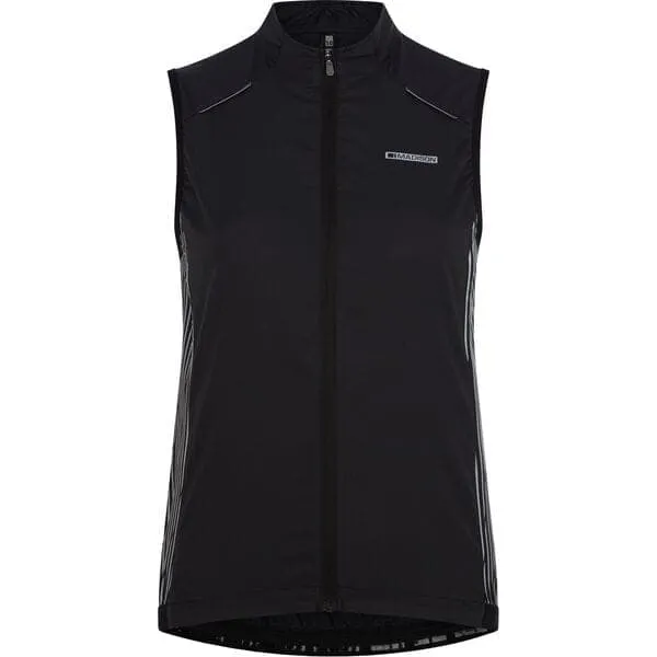 Madison Stellar Reflective windproof women's gilet; black - size 16