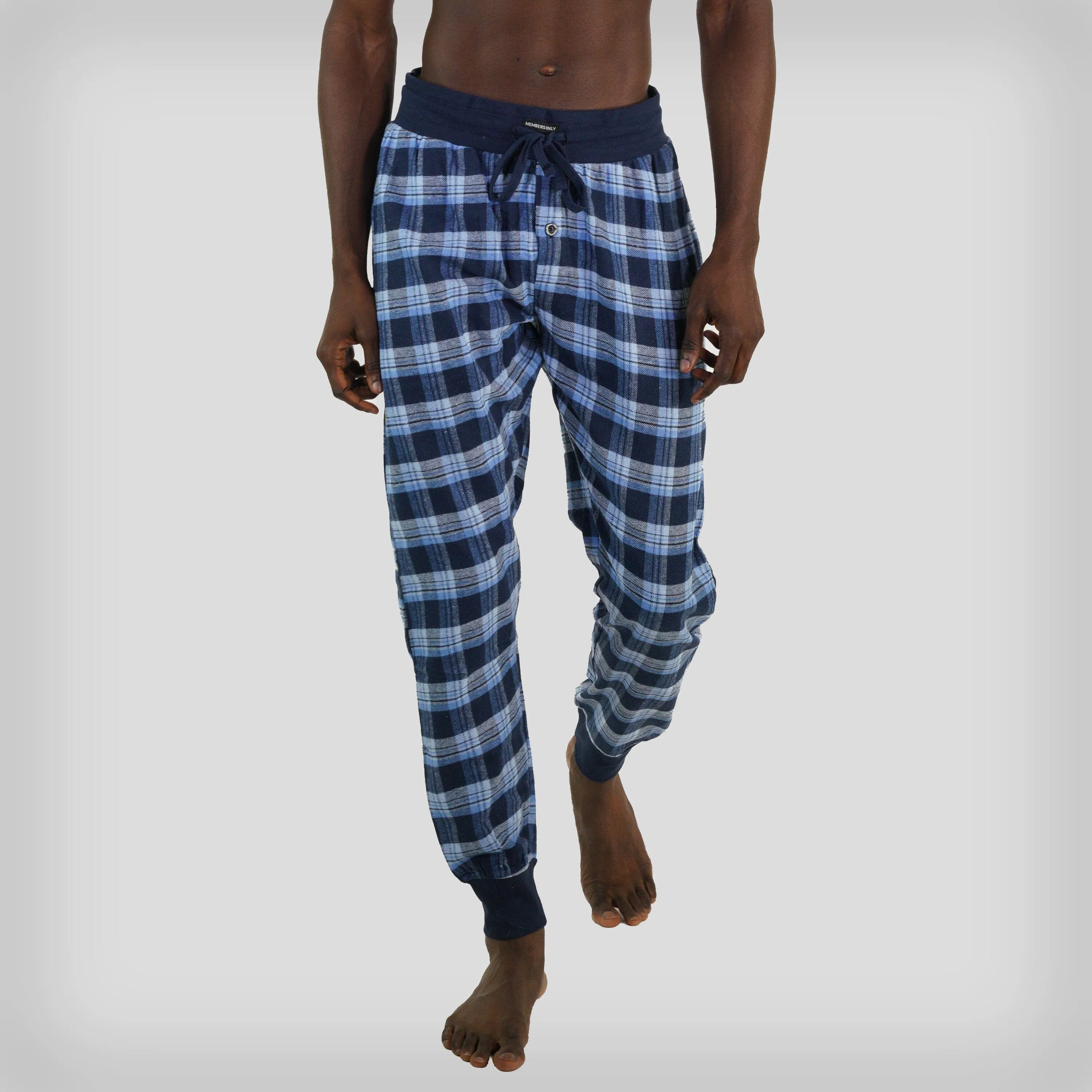 Members Only Men's Flannel Jogger Lounge Pants - LT Blue