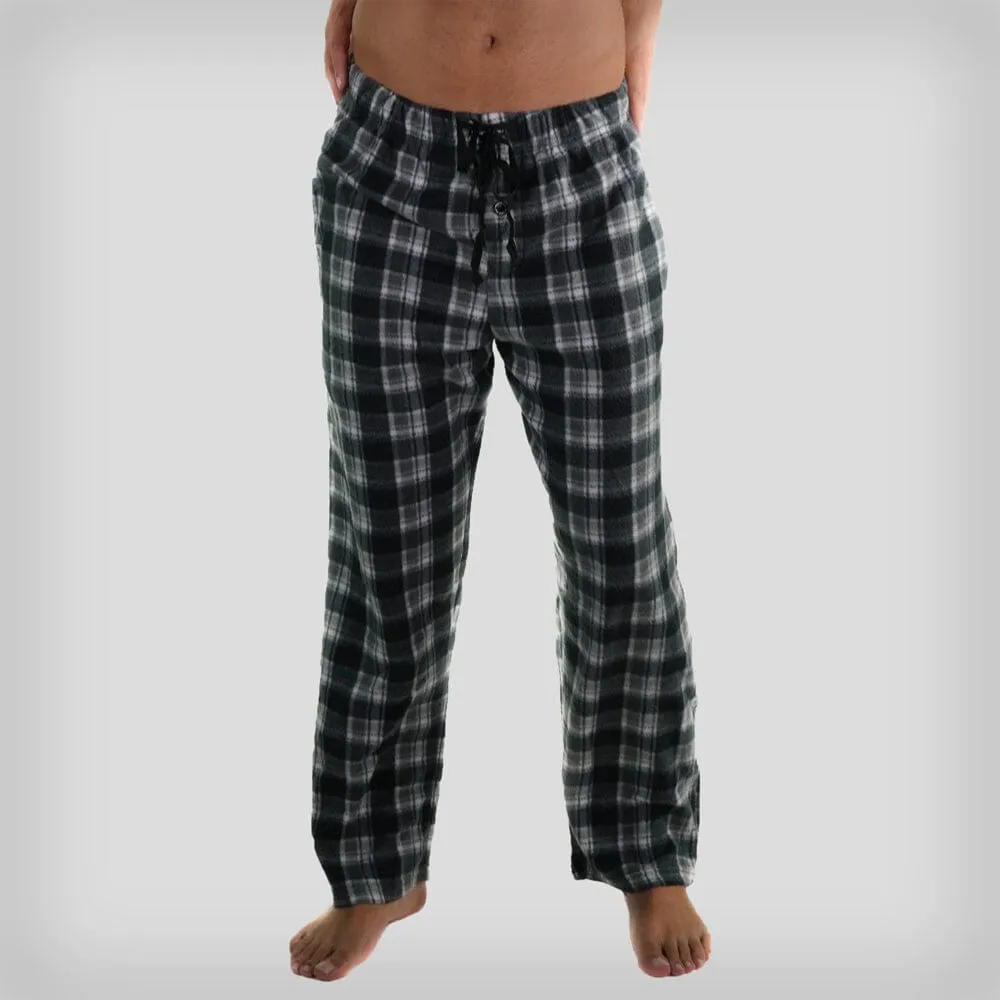 Members Only Men's Minky Fleece Sleep Pants - Black Plaid