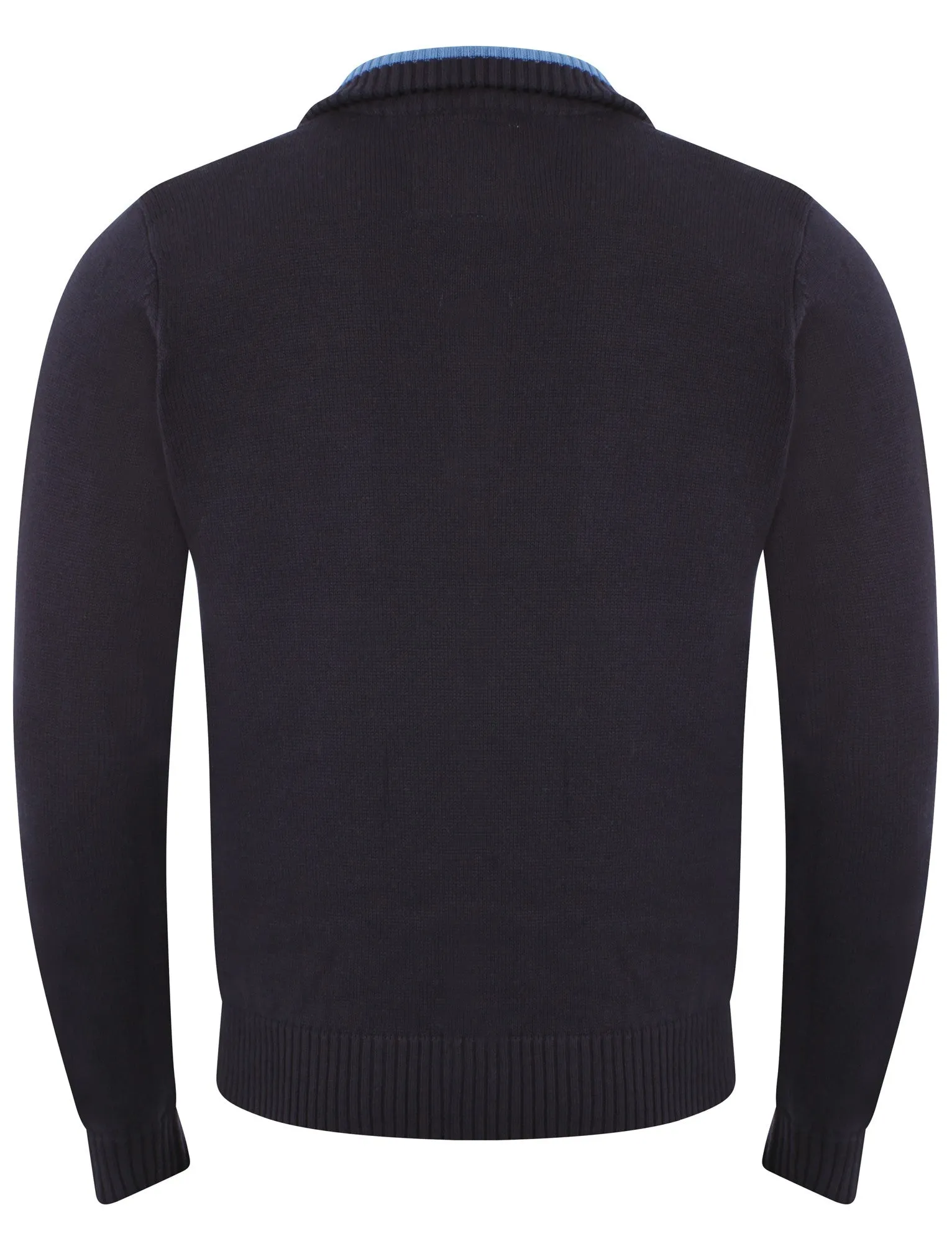 Men's Cotton Rich Zip Sweater in Navy