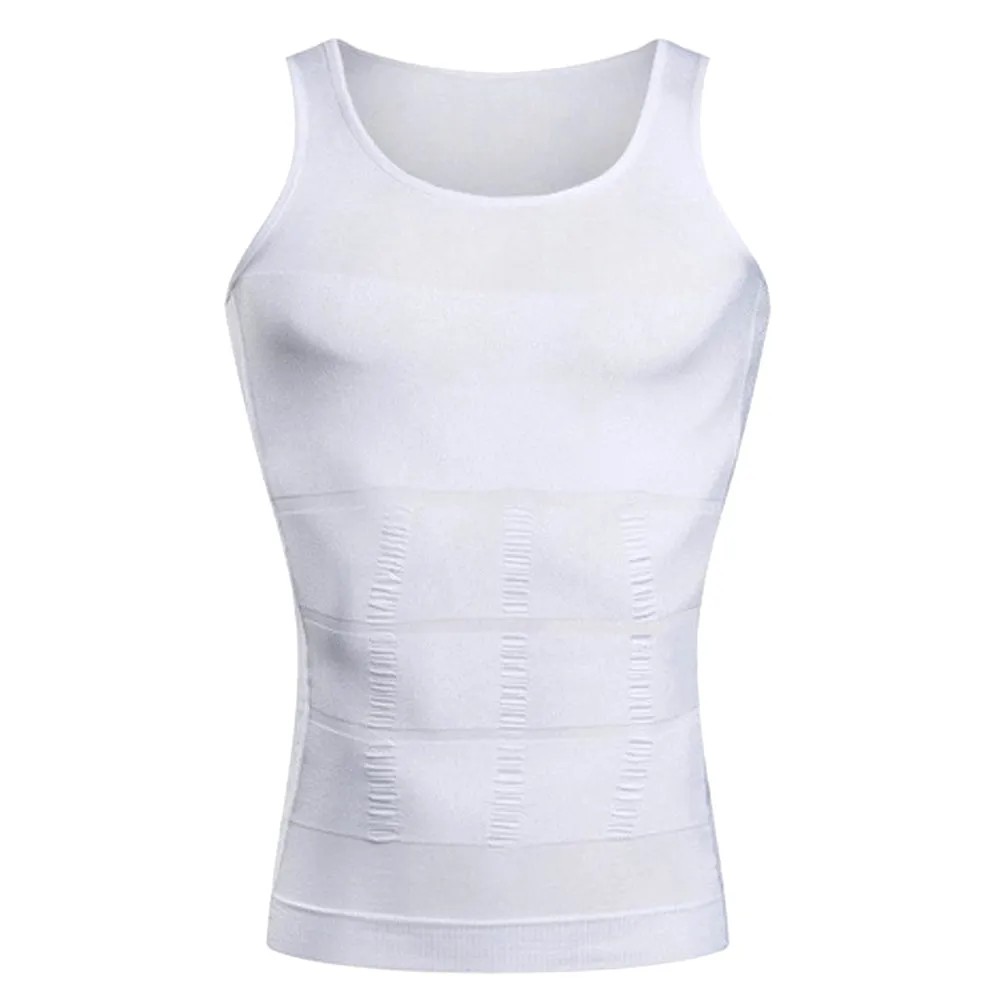 Men's Instant Slimming Tank Top - White- Extra Large