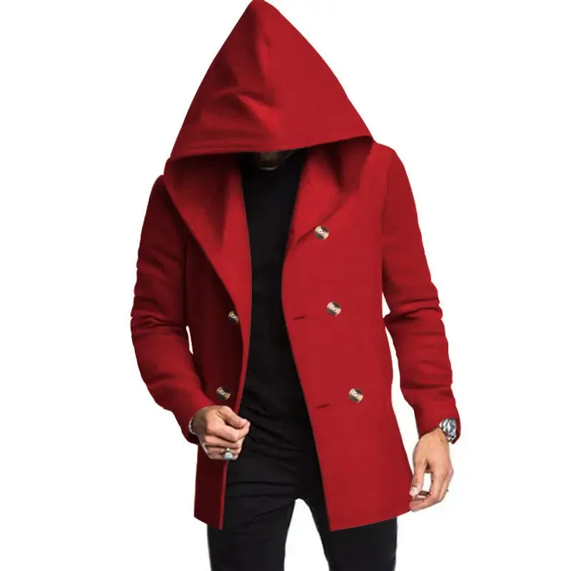 Men's Mid-length Slim Solid Colour jacket