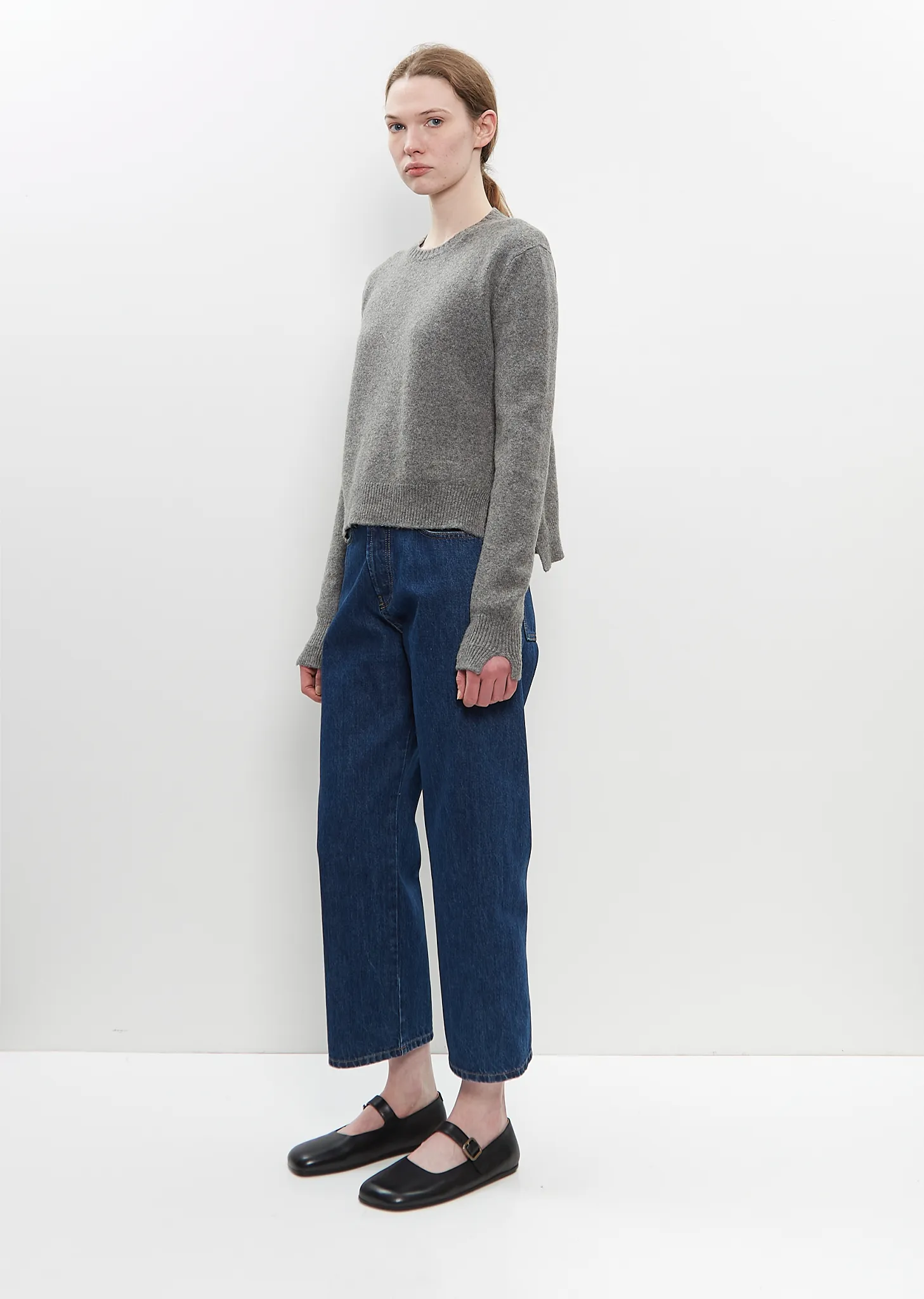 Merino Wool Blend Crew Neck Knit