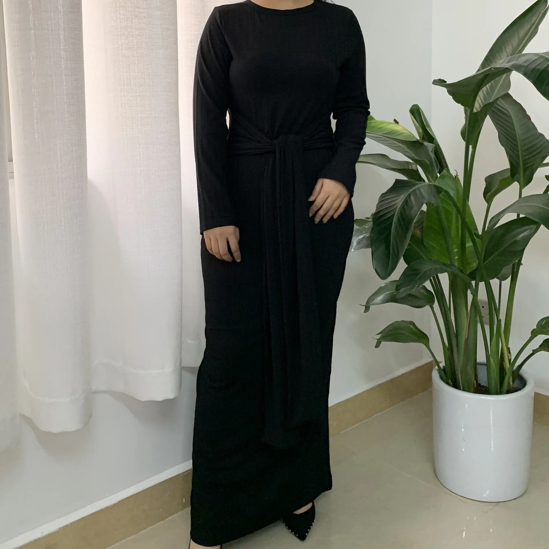 Middle East Dubai Robe Plus Size Knitted Muslim Dress