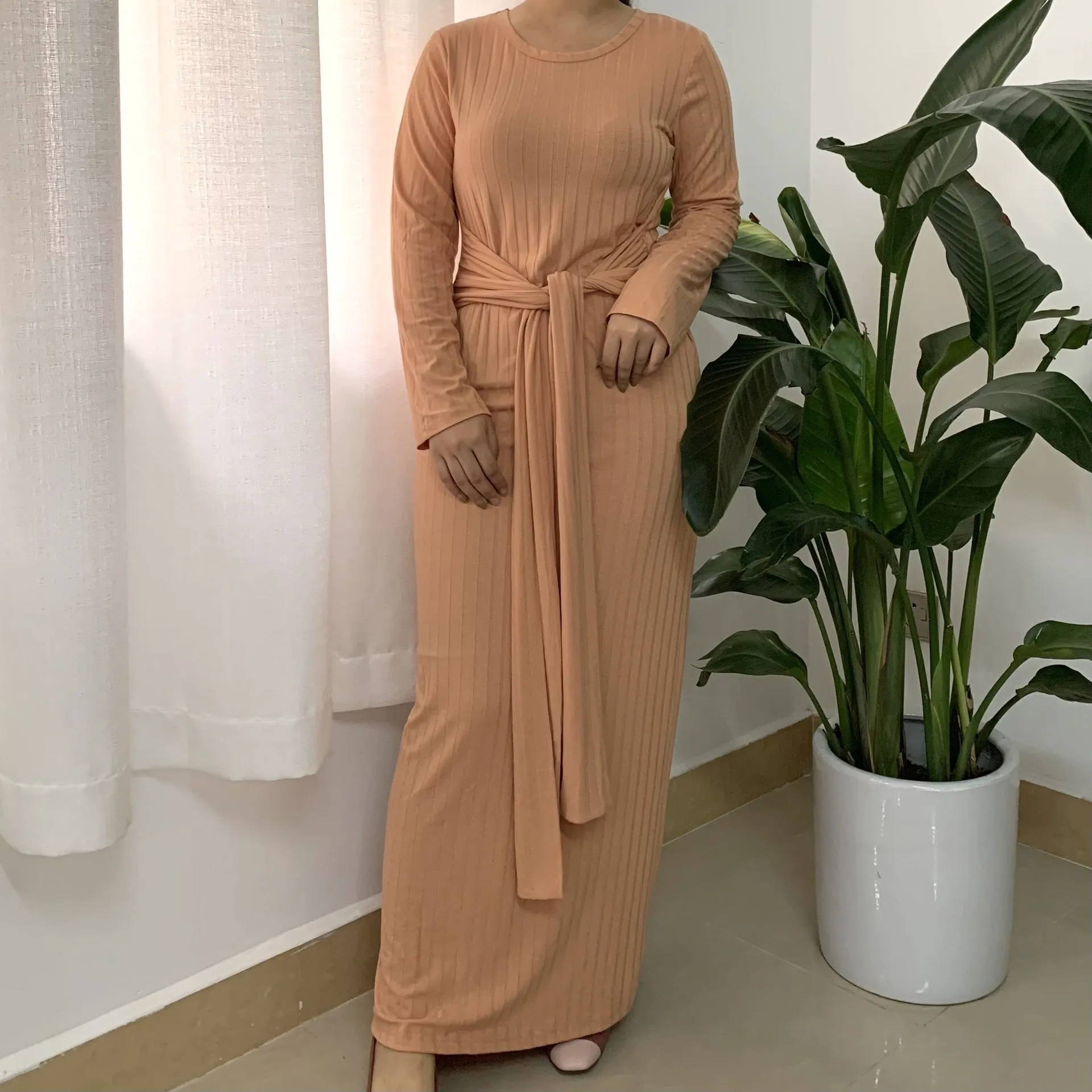 Middle East Dubai Robe Plus Size Knitted Muslim Dress