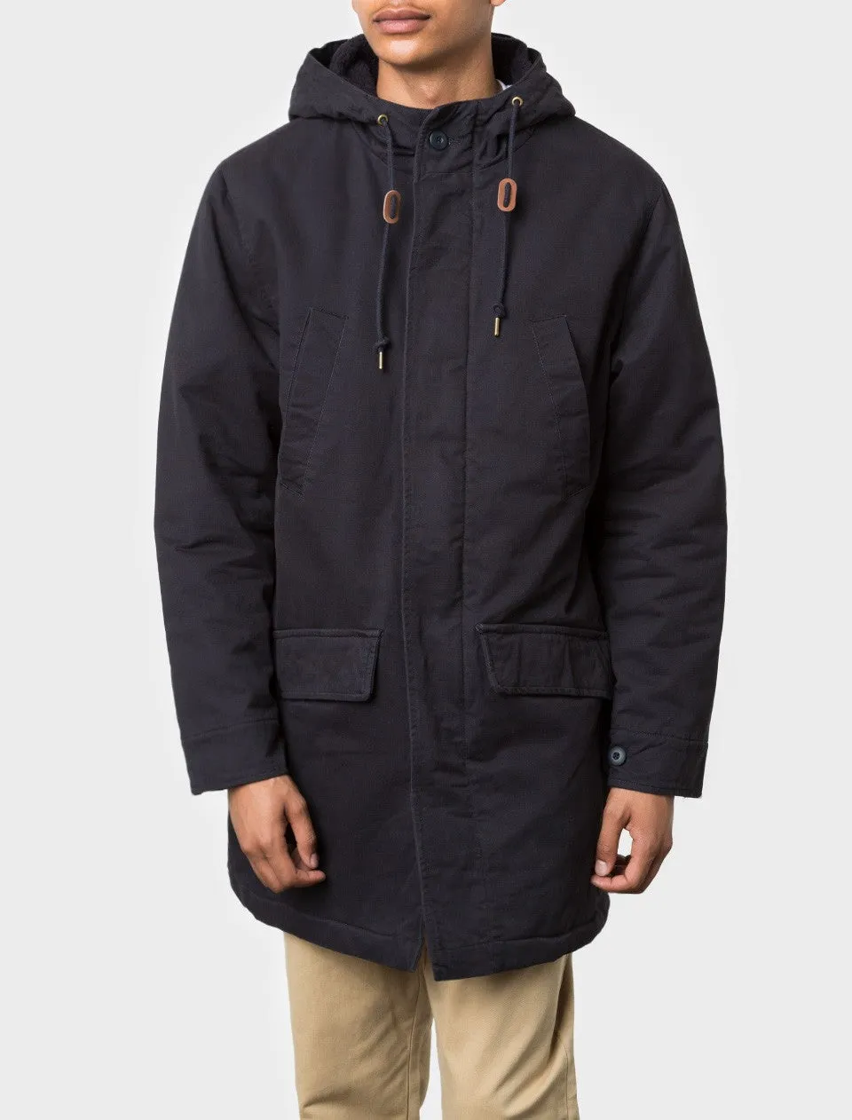 Military Parka Mens Jacket - Navy