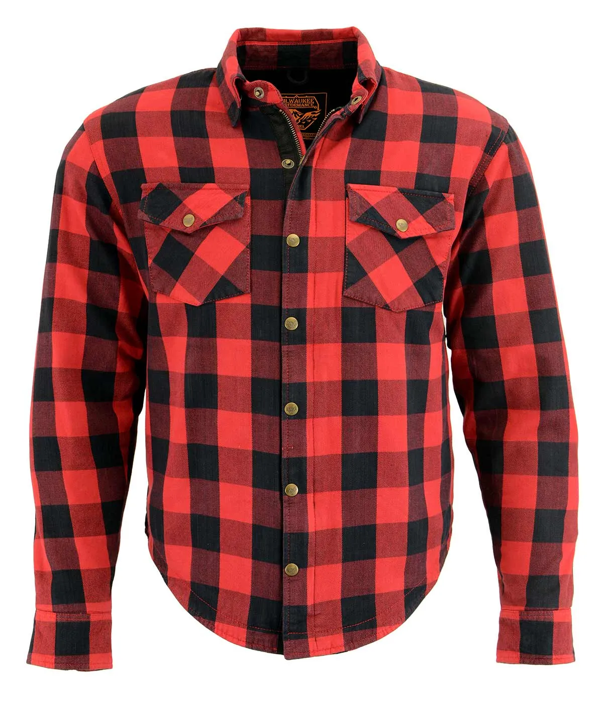 Milwaukee Leather MPM1631 Men's Plaid Flannel Biker Shirt with CE