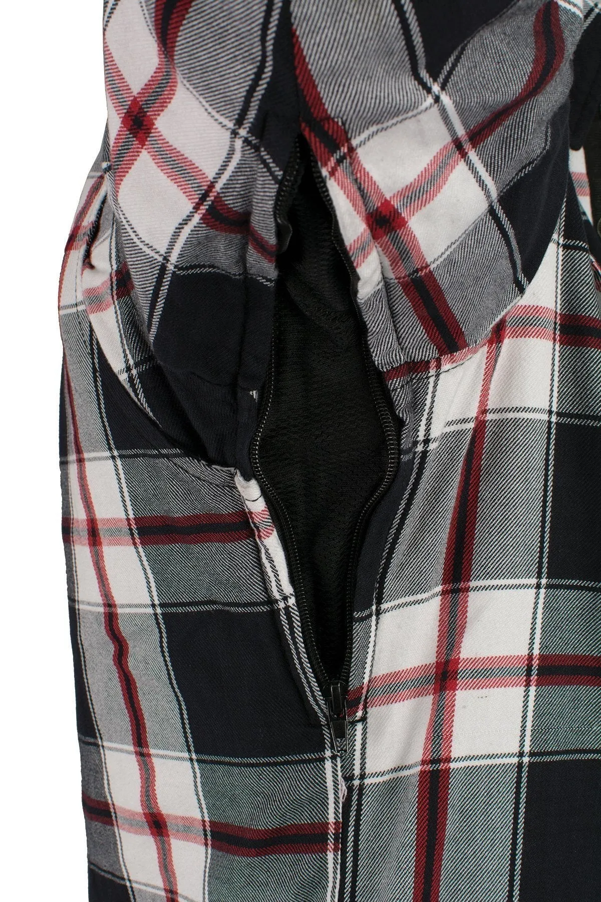 Milwaukee Leather MPM1635 Men's Plaid Flannel Biker Shirt with CE Approved Armor - Reinforced w/ Aramid Fiber