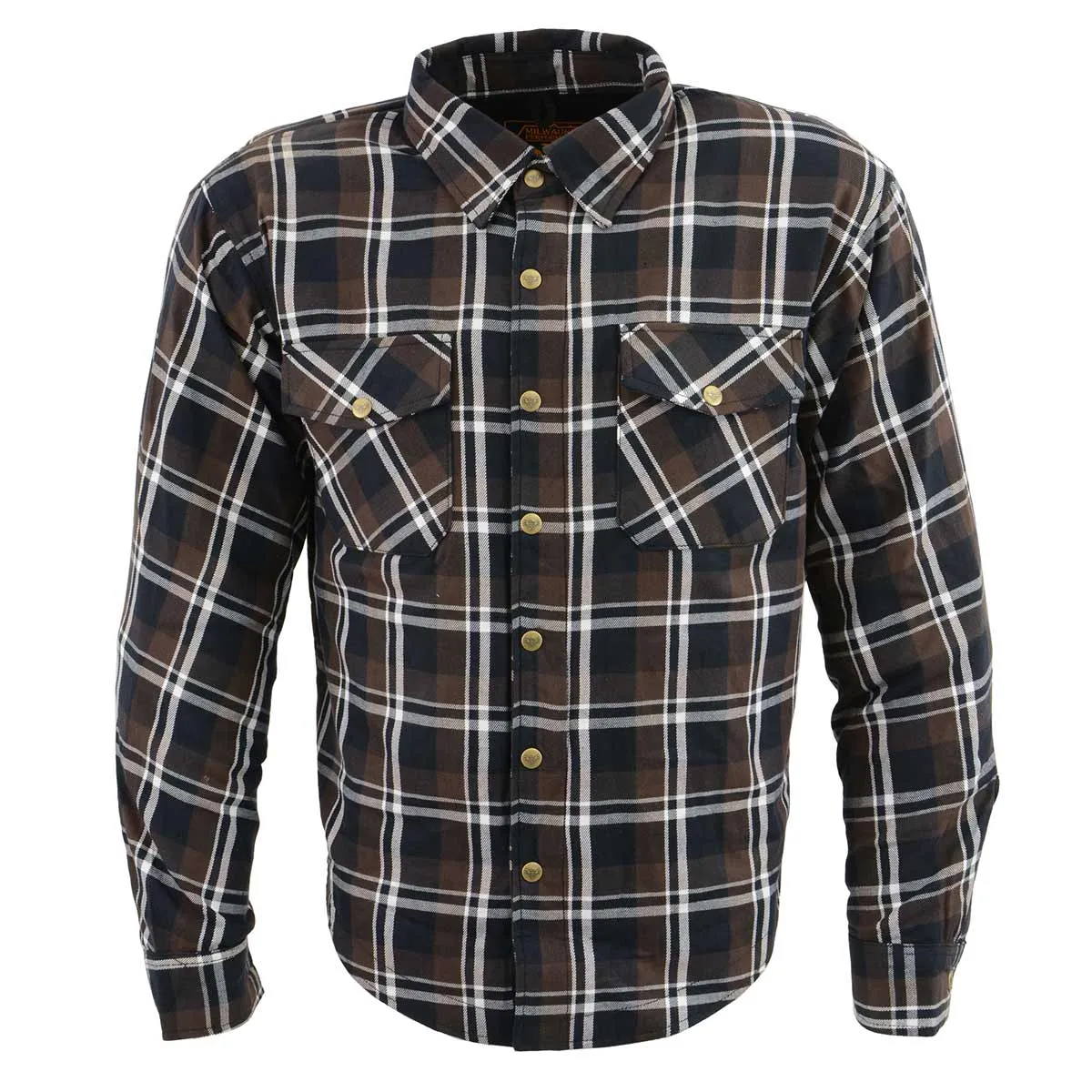 Milwaukee Leather MPM1643 Men's Plaid Flannel Biker Shirt with CE