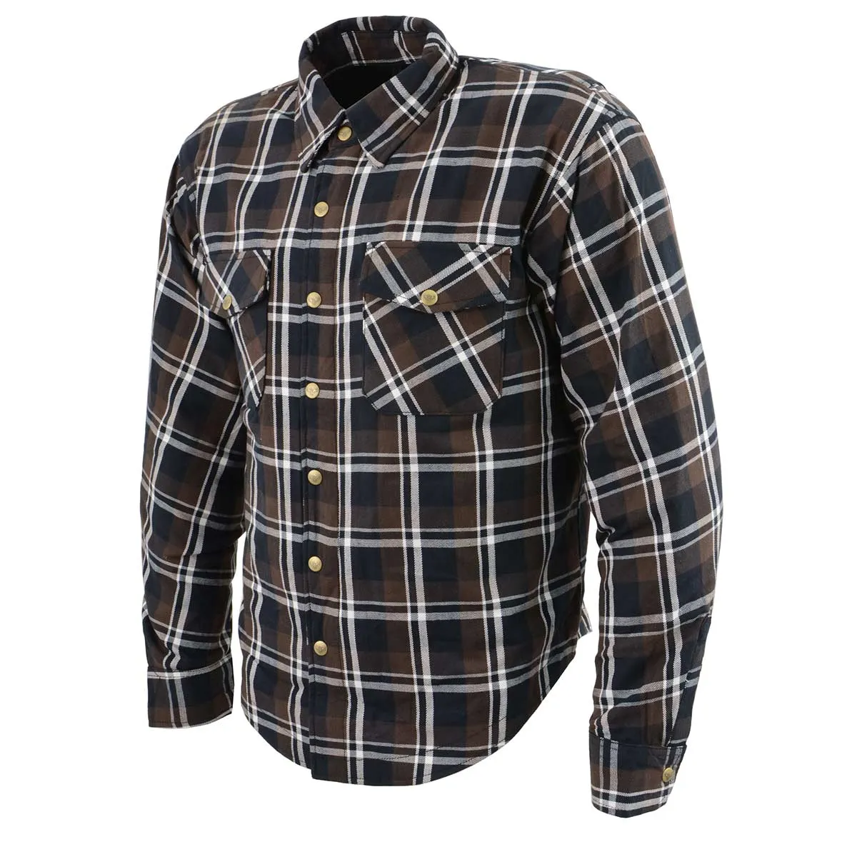 Milwaukee Leather MPM1643 Men's Plaid Flannel Biker Shirt with CE