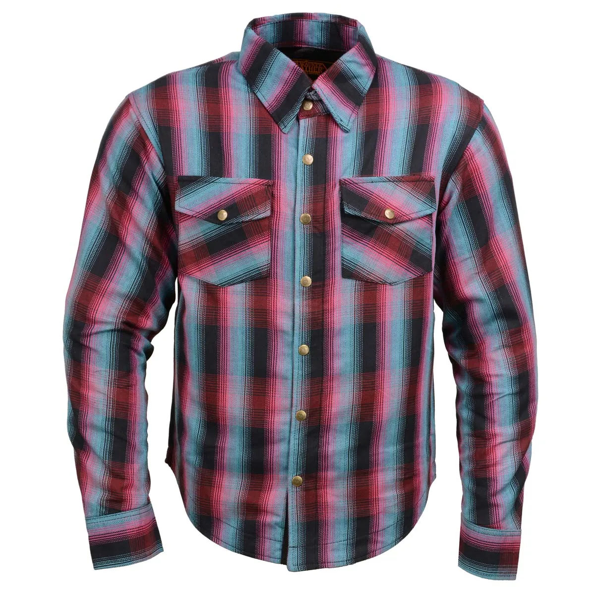 Milwaukee Leather MPM1654 Men's Plaid Flannel Biker Shirt with CE