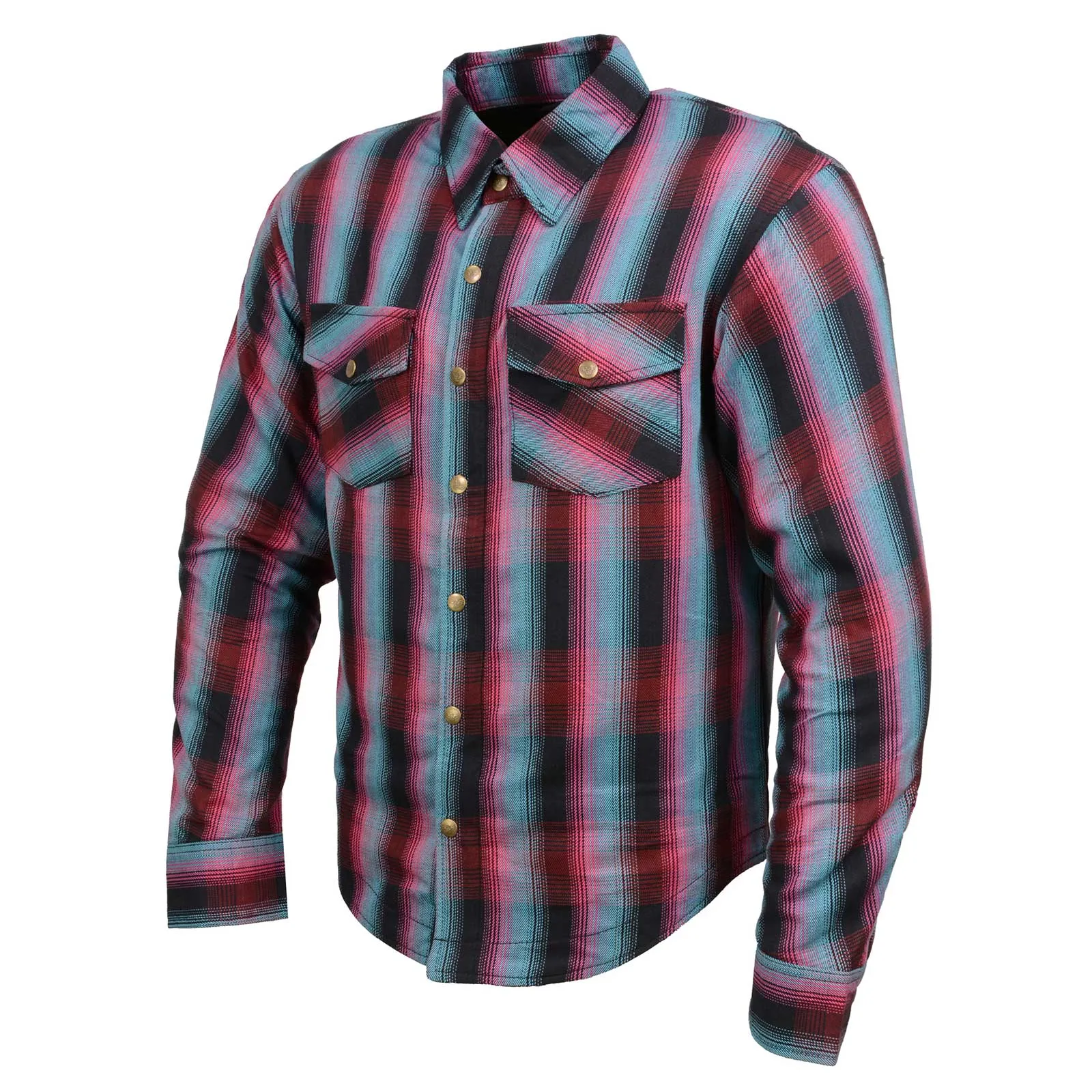 Milwaukee Leather MPM1654 Men's Plaid Flannel Biker Shirt with CE