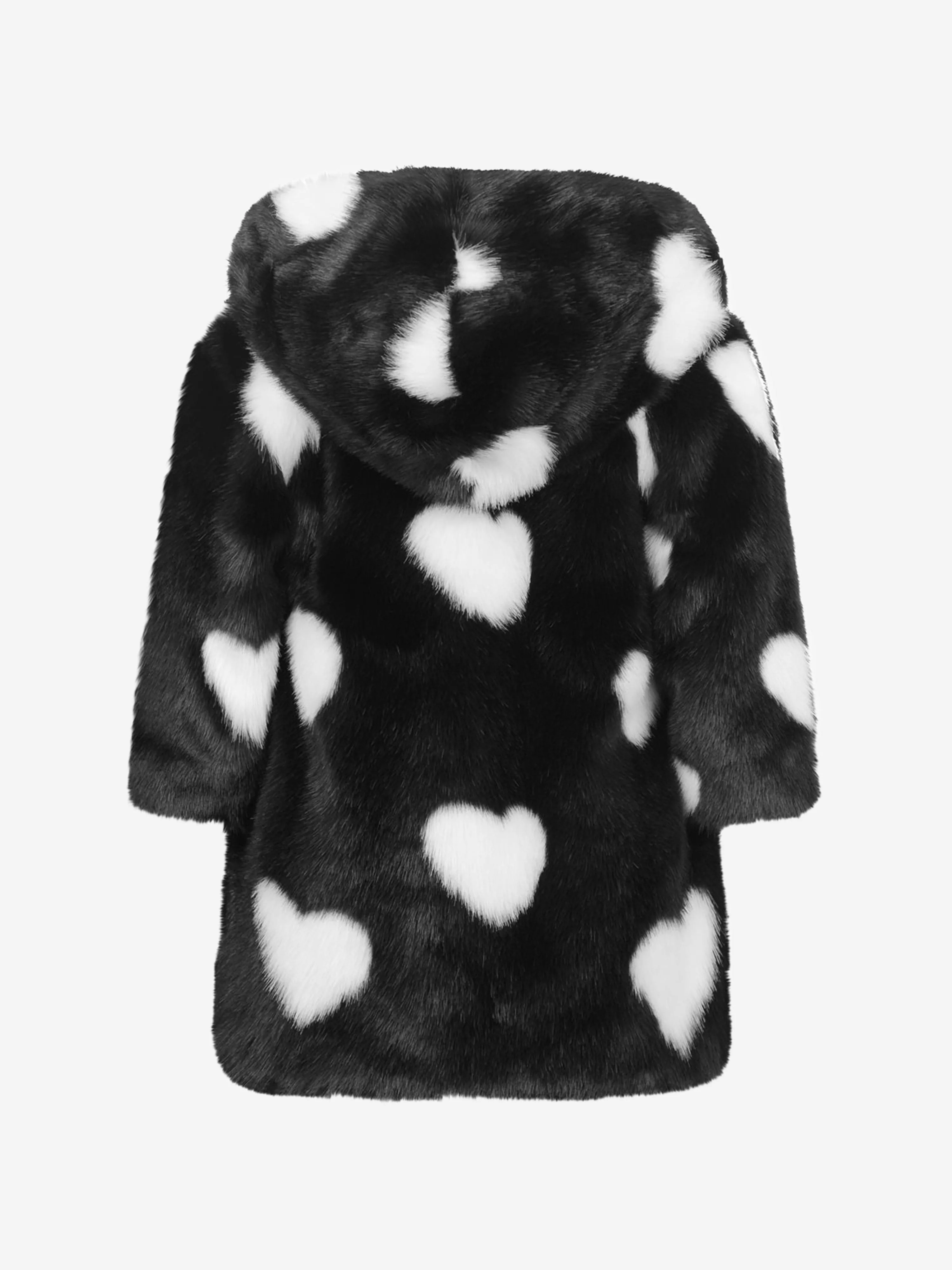 Monnalisa Girls Faux Fur Heart Coat