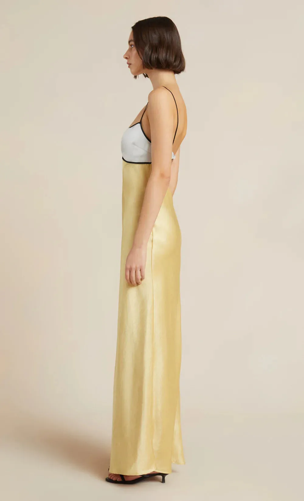 Nadia Bustier Maxi Dress - Straw / Ivory