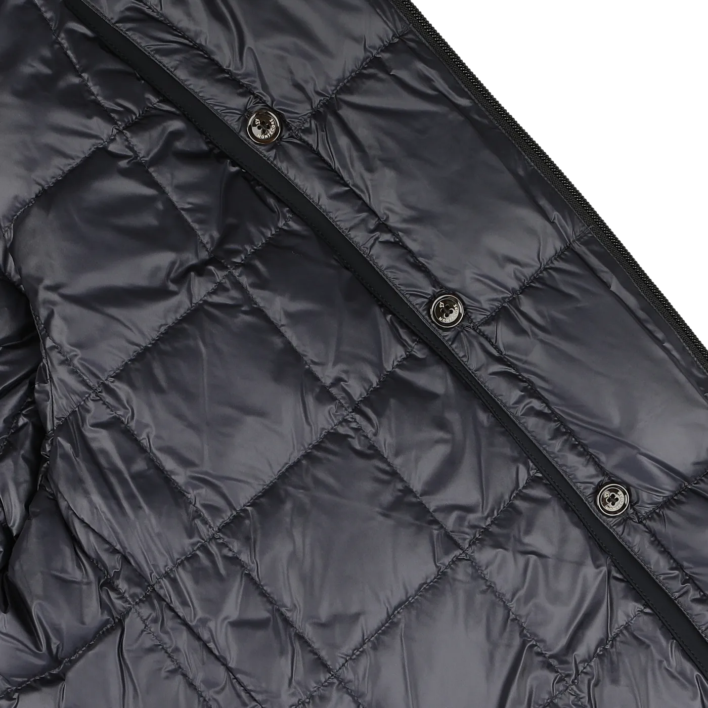 Navy Blue Nylon Technical Padded Car Coat