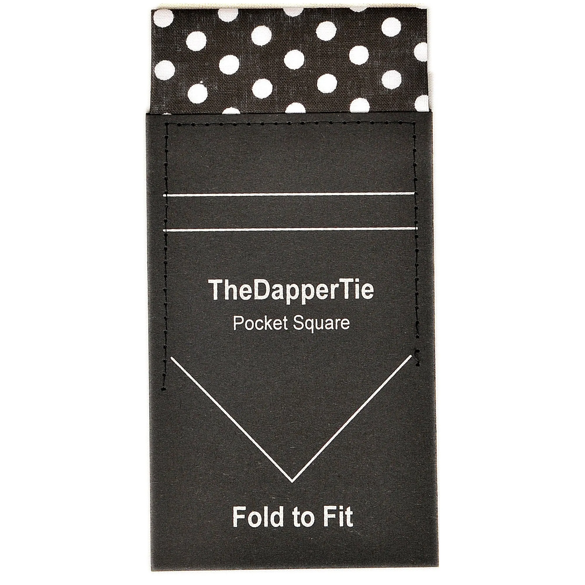 New Men's Polka Dots 100% Cotton Flat Pre Folded Pocket Square on Card - TheDapperTie