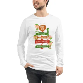 North Pole Sign Board Men's Long Sleeve Tee