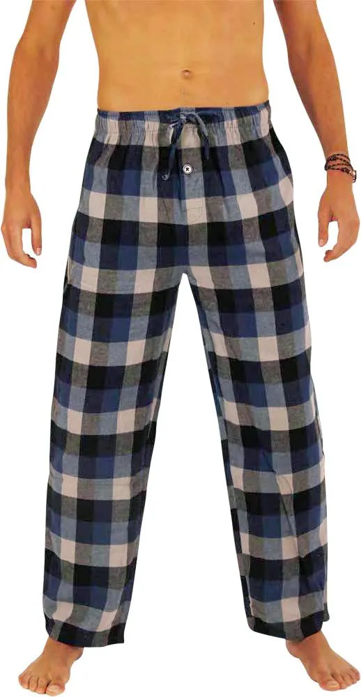 Norty Mens Cotton Yarn Flannel Pajama Lounge Sleep Pant - 16 Prints Available, 39974