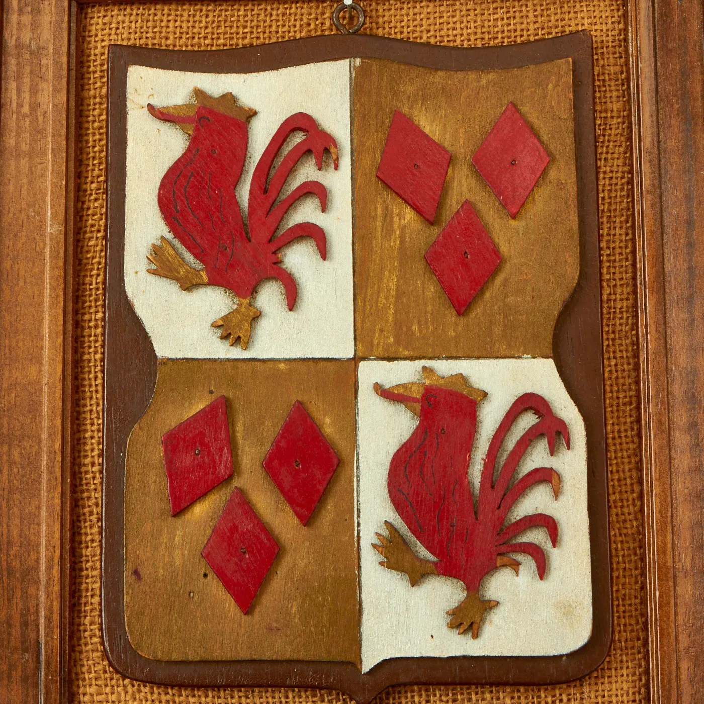 Original German WWII Framed "von Spee" Family Coat of Arms made from Admiral Graf Spee Wood Pieces - USGI Bring Back