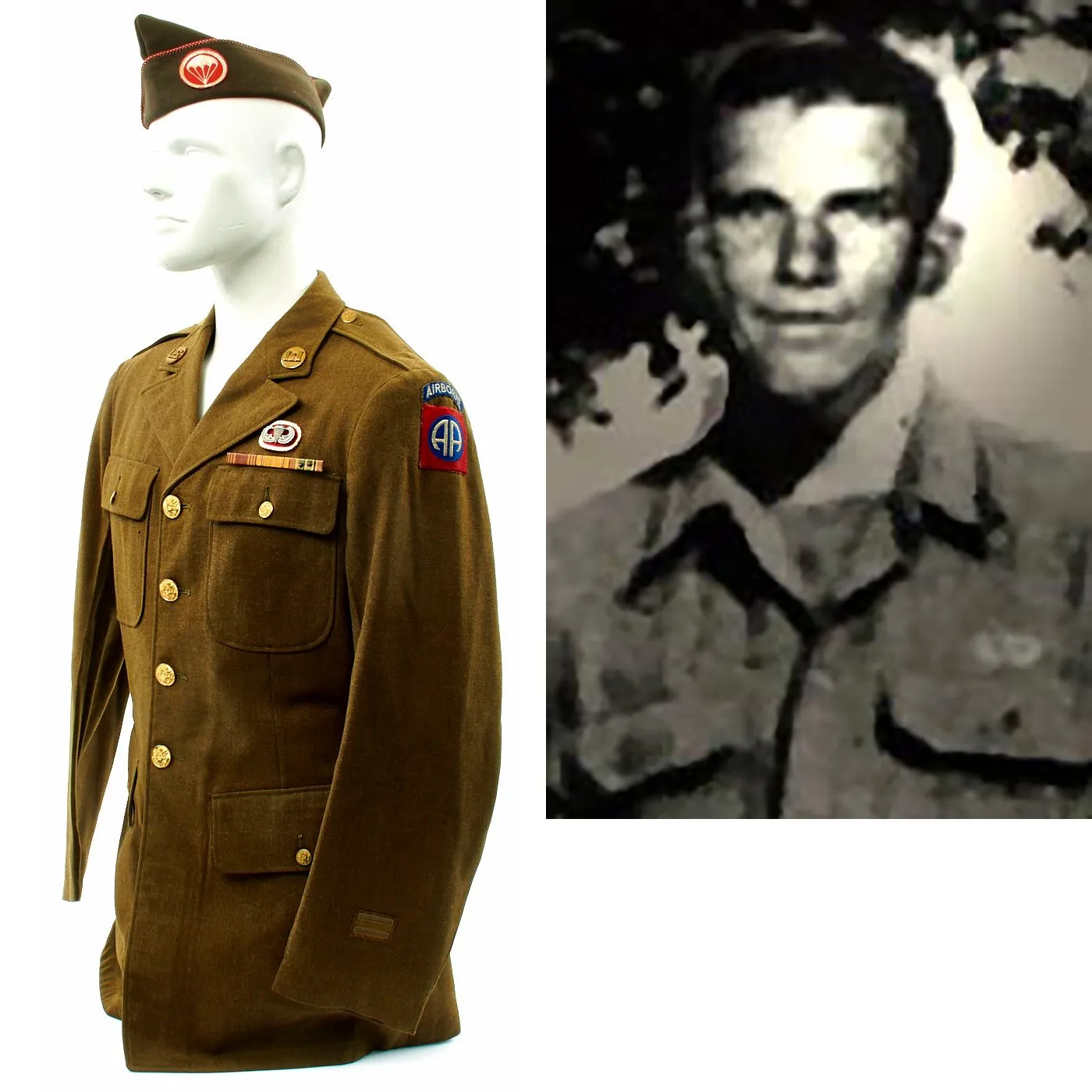 Original U.S. WWII D-Day POW KIA 307th Airborne Engineer Battalion Named Service Coat