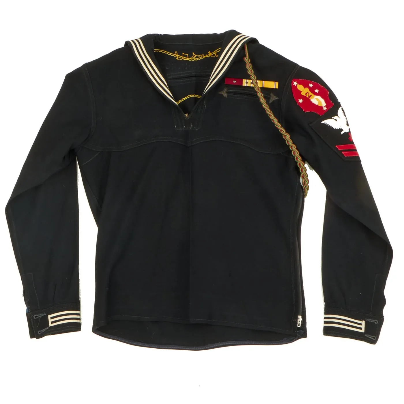 Original U.S. WWII Navy Pharmacist 2nd Class Dress Blue Uniform Jumper Assigned to 2nd Marine Division - As Seen in Book