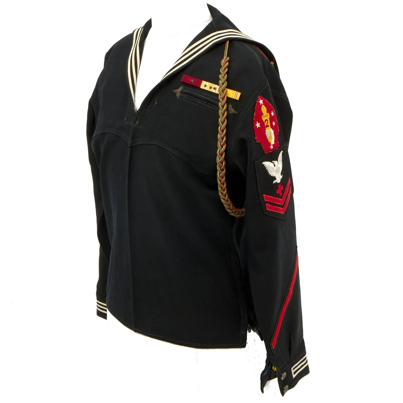 Original U.S. WWII Navy Pharmacist 2nd Class Dress Blue Uniform Jumper Assigned to 2nd Marine Division - As Seen in Book