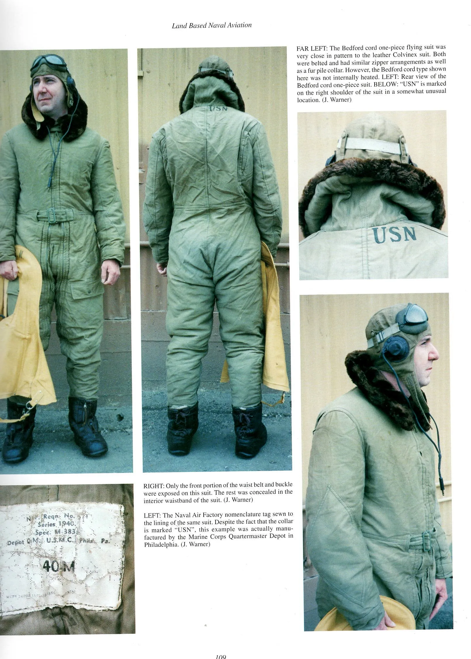 Original U.S. WWII USN Aviator Bedford Cord One-Piece Flying Suit - As Seen In Book