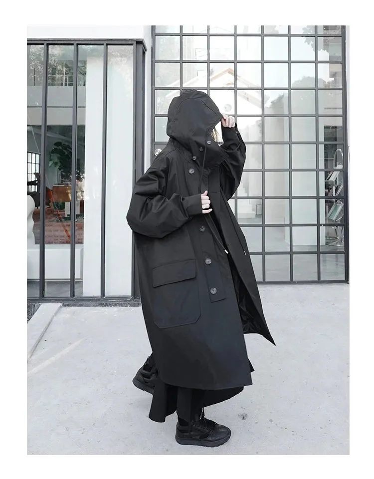 Oversized Not Today Hooded Trench Coat