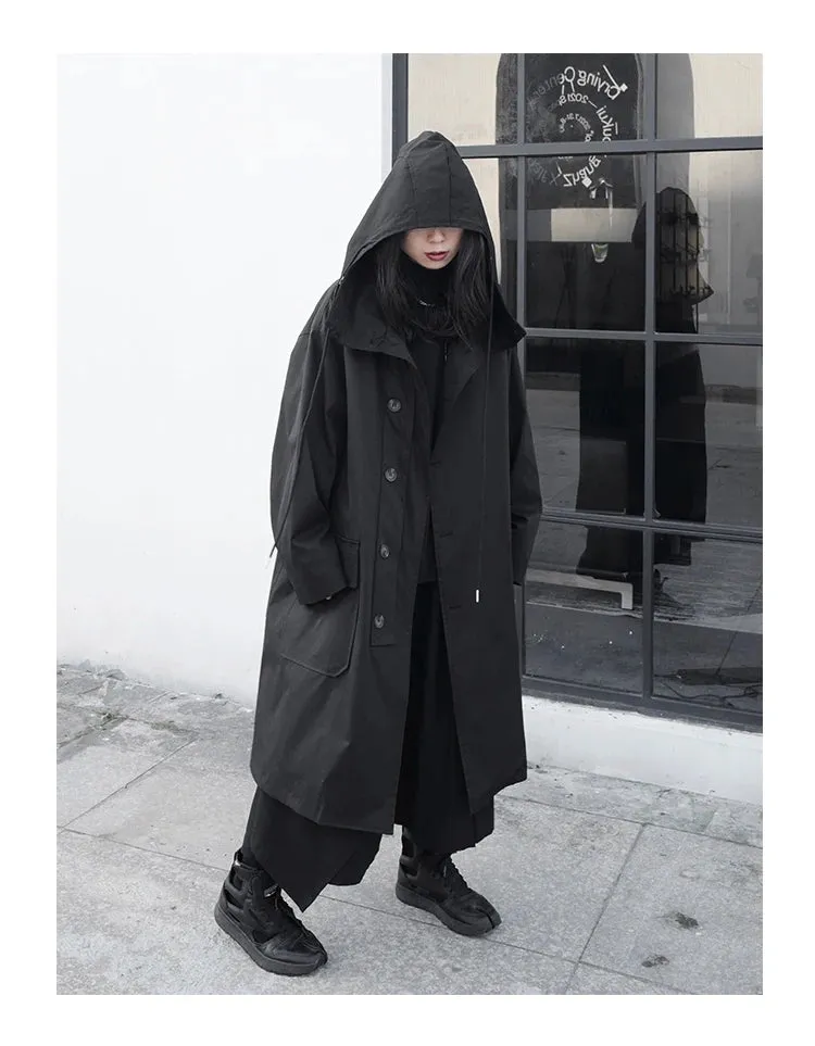 Oversized Not Today Hooded Trench Coat