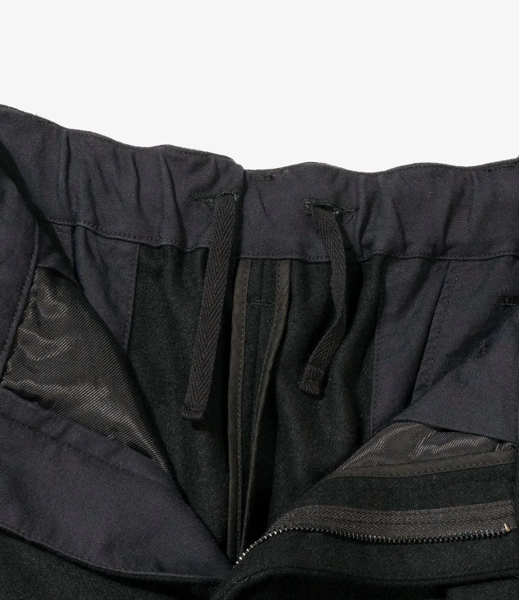 Oxford Pant – Black Solid Poly Wool Flannel