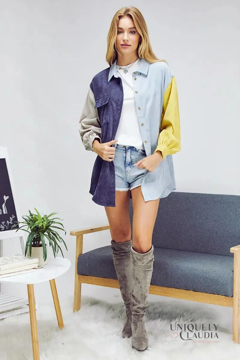 Patrice Colorblock Oversized Shirt