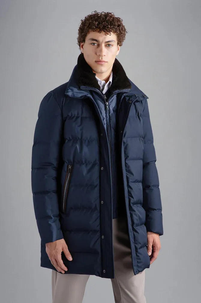 Paul & Shark Re-Goose Down Save the Sea Parka with Shark Fin | Navy