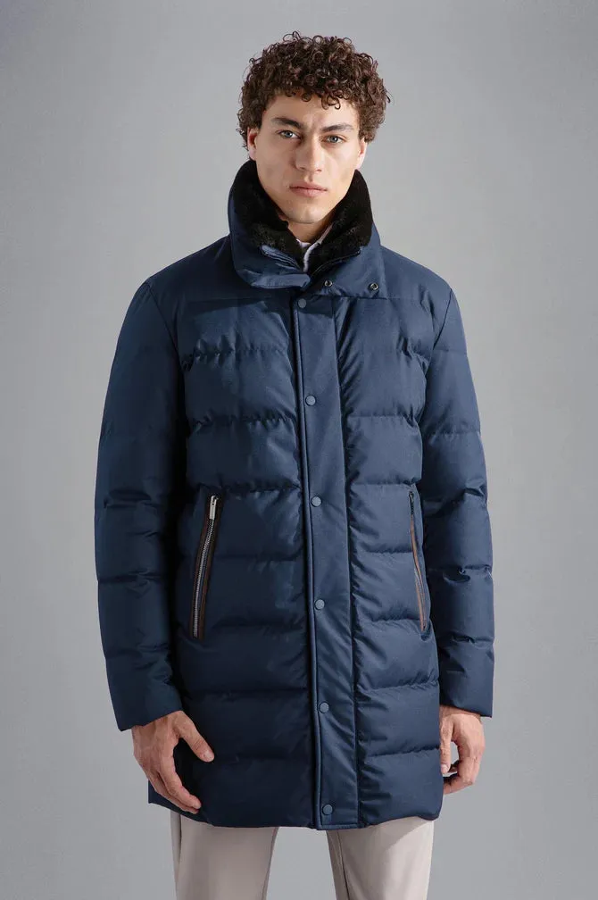 Paul & Shark Re-Goose Down Save the Sea Parka with Shark Fin | Navy