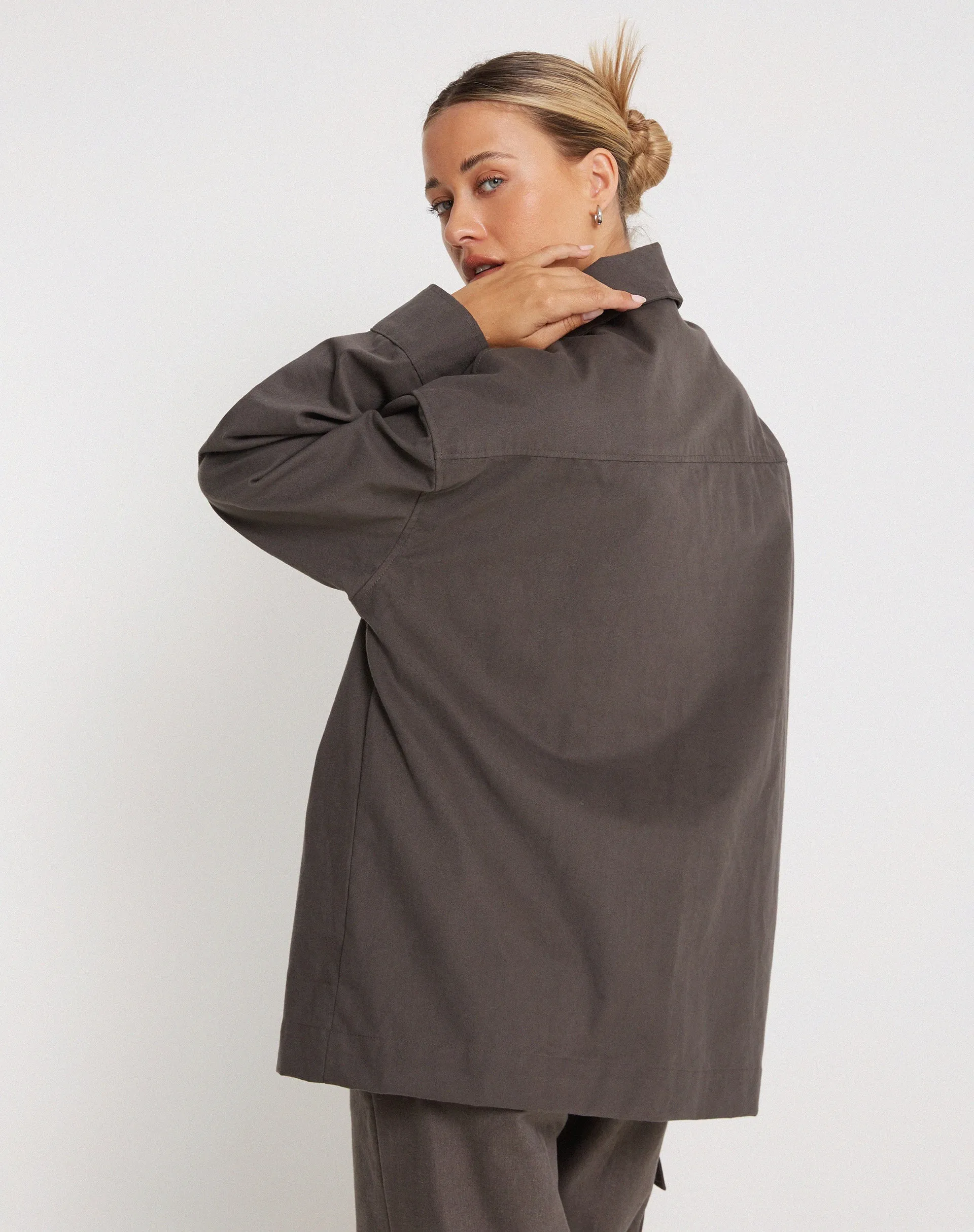 Phlox Oversized Shirt in Dark Grey