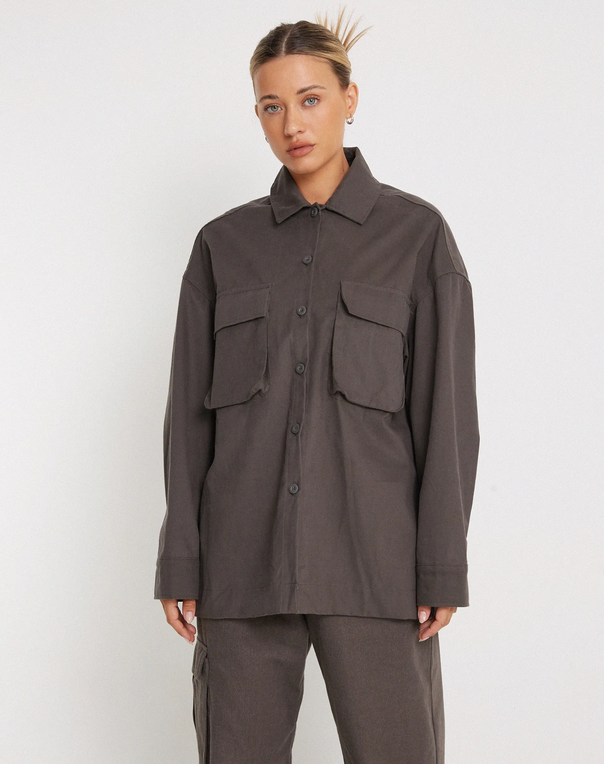 Phlox Oversized Shirt in Dark Grey