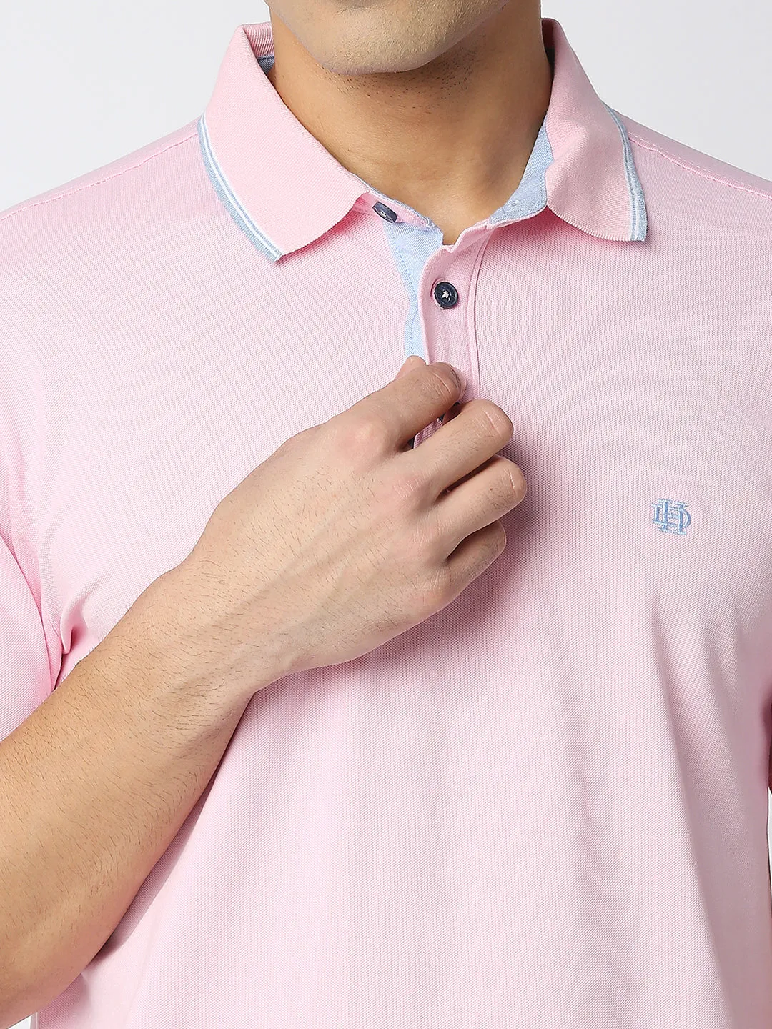 Pink Pique Lycra Polo T-shirt