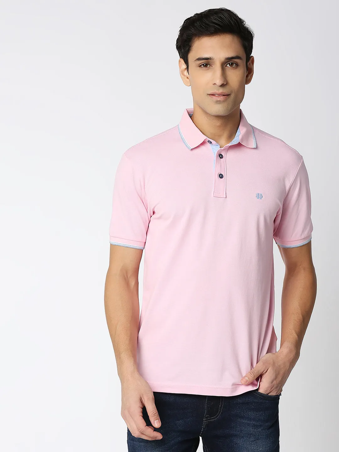 Pink Pique Lycra Polo T-shirt