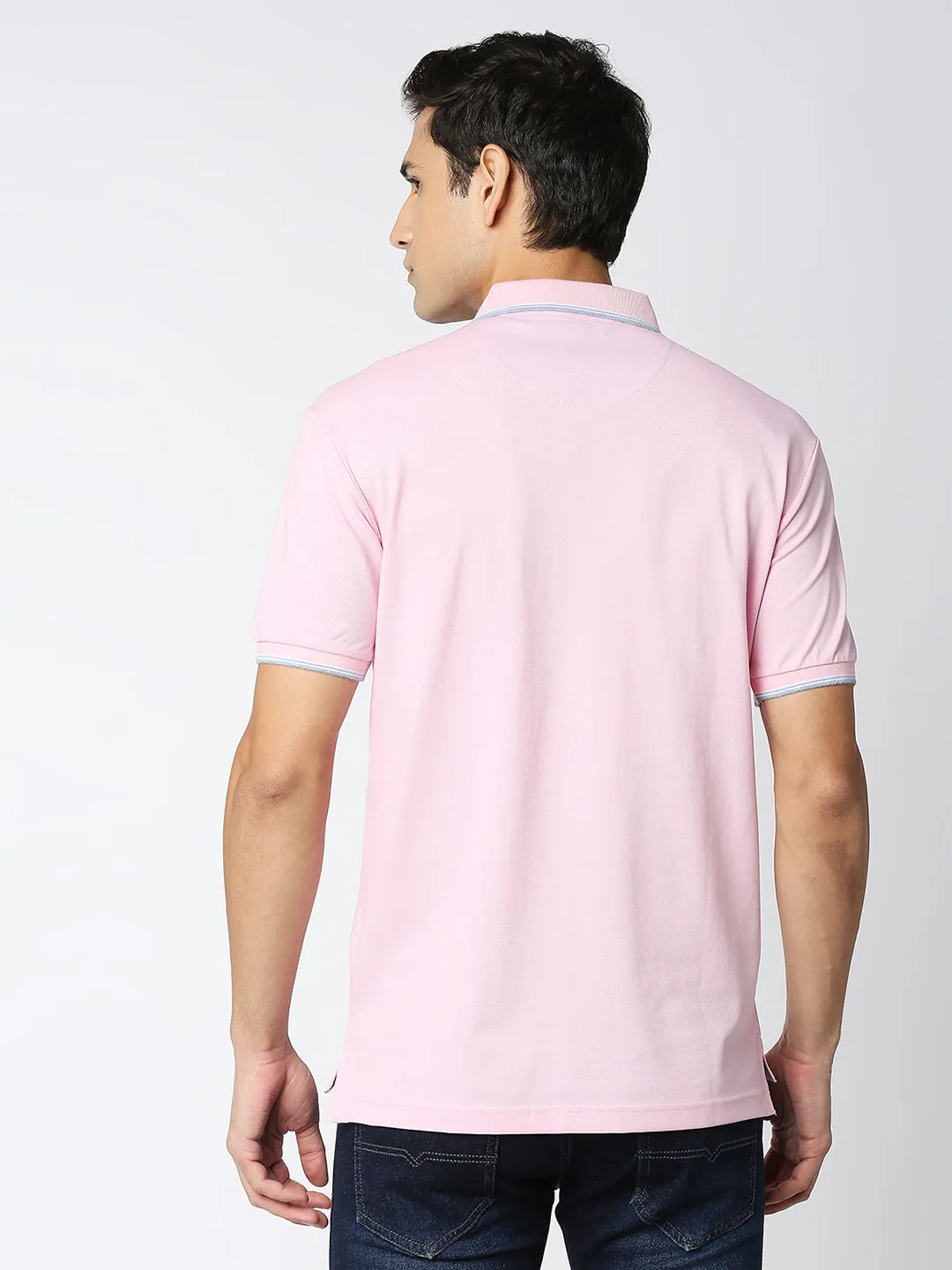 Pink Pique Lycra Polo T-shirt