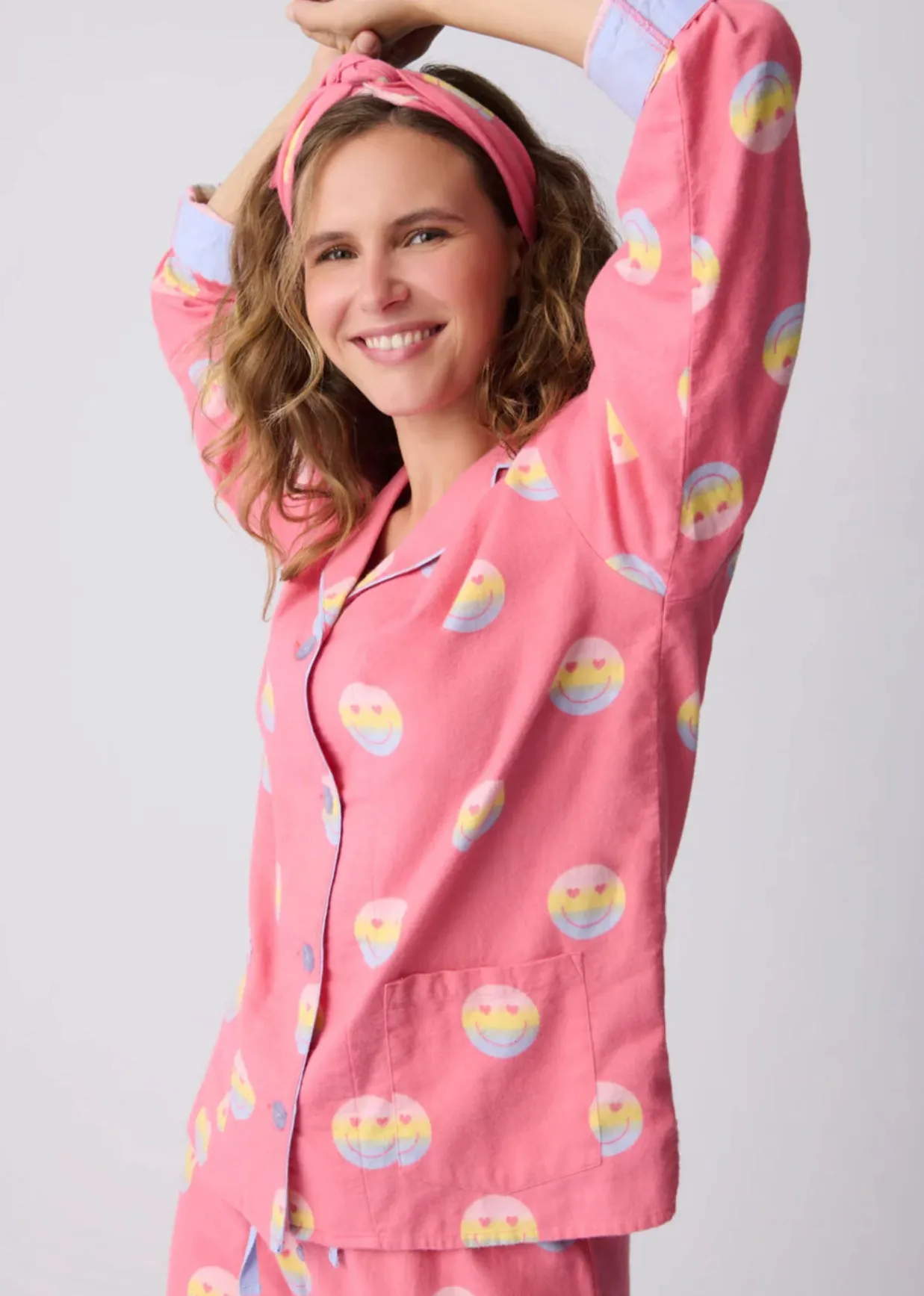 PJ Salvage Keep Smiling Flannel Pj Set