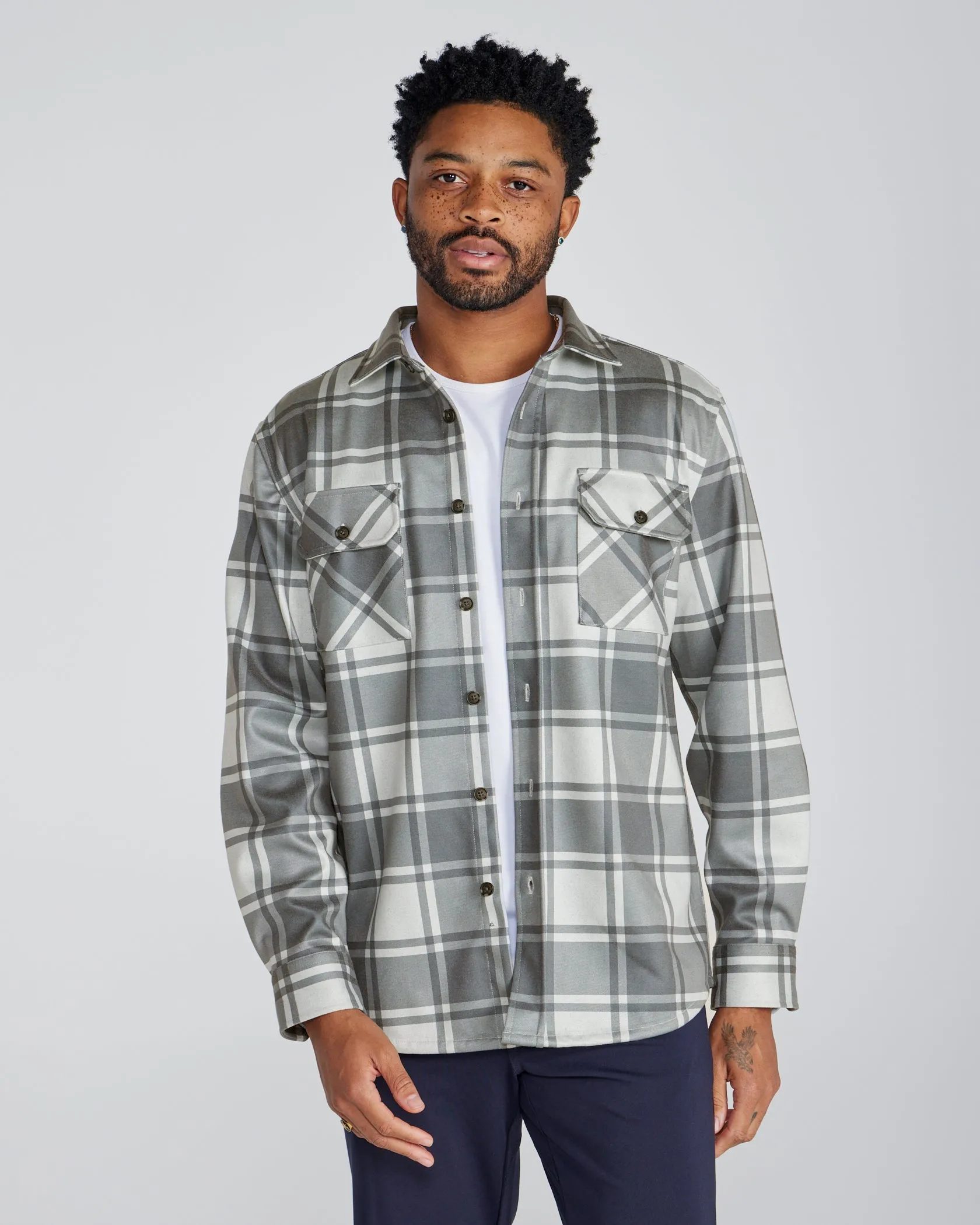 Plaid Coastal Overshirt (Size L)