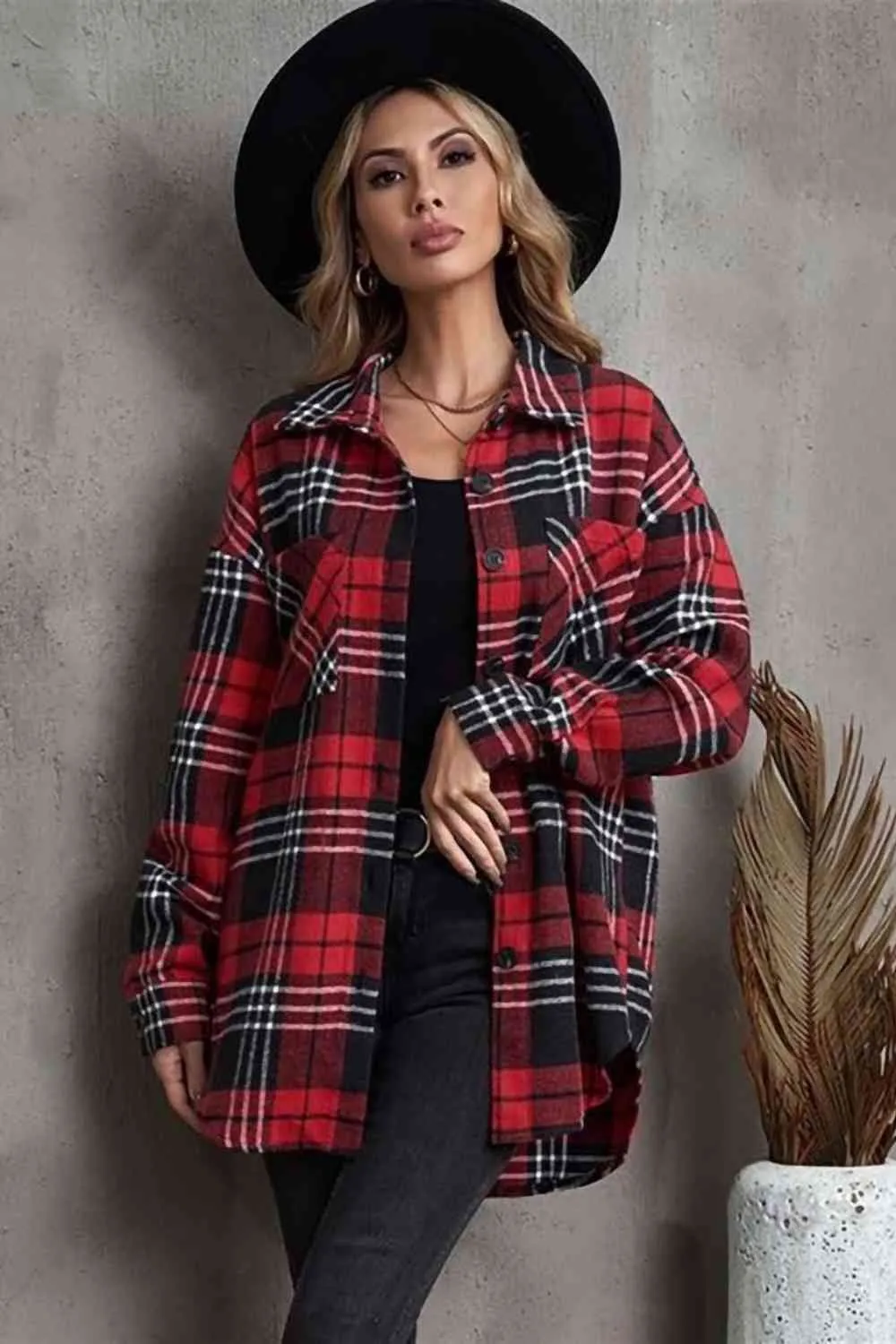 Plaid Print Shacket with Pockets (3 colors)