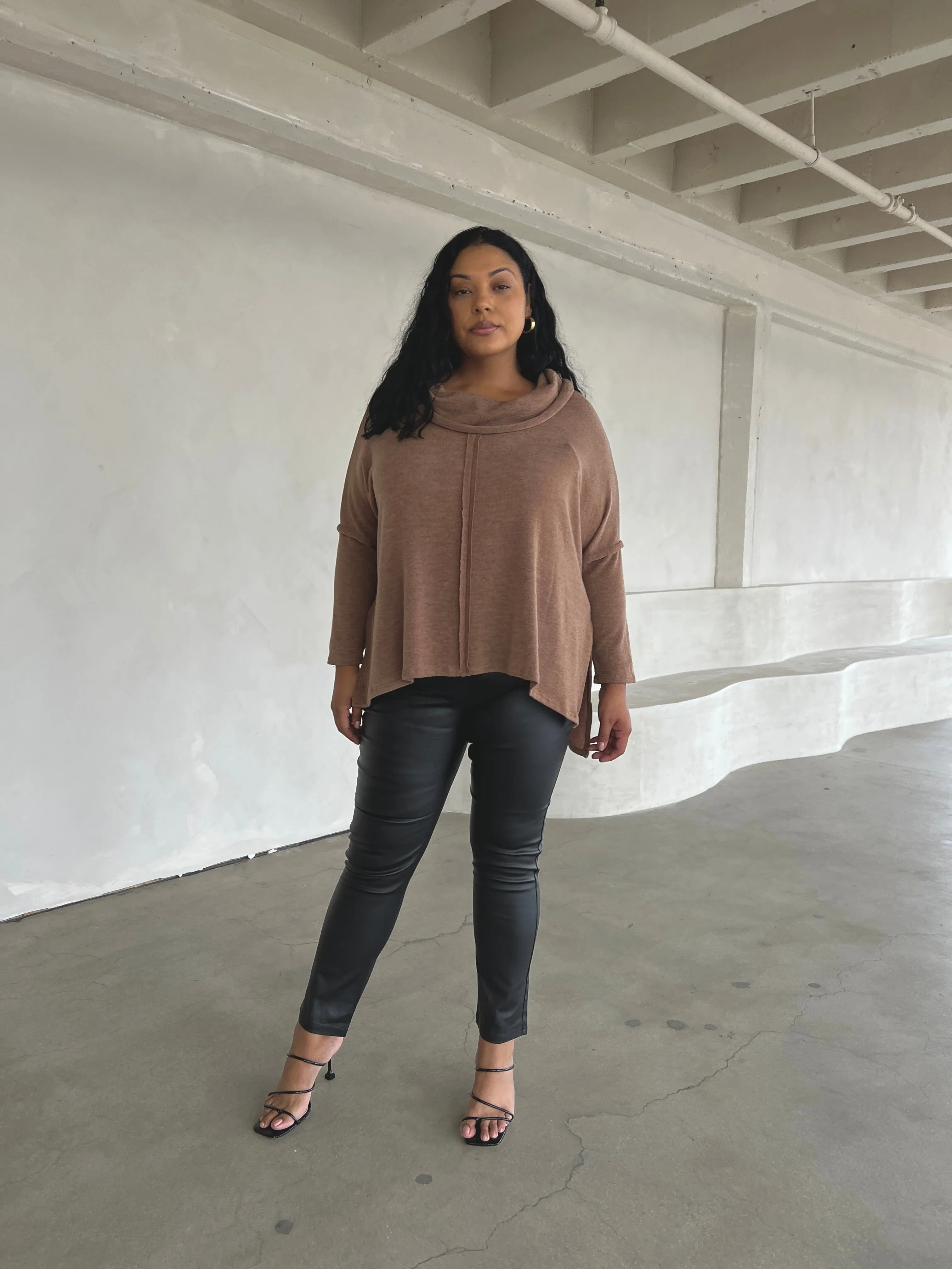 Plus Size Folded Off The Shoulder Sweater