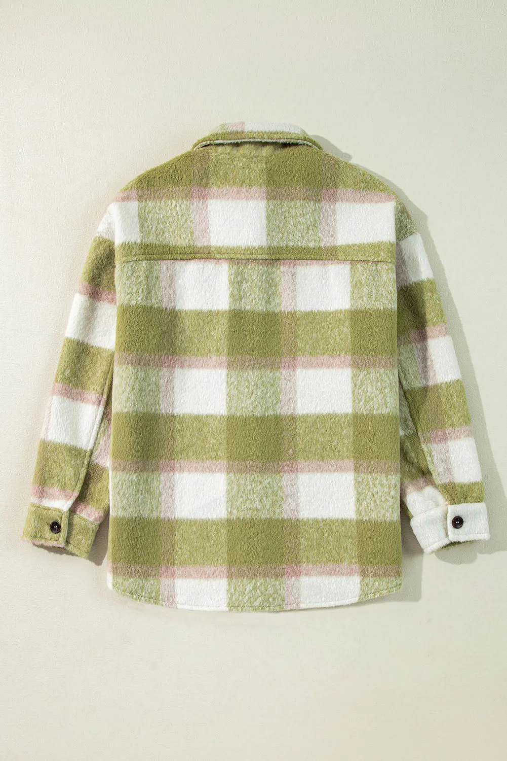 Pocketed Plaid Collared Neck Shacket