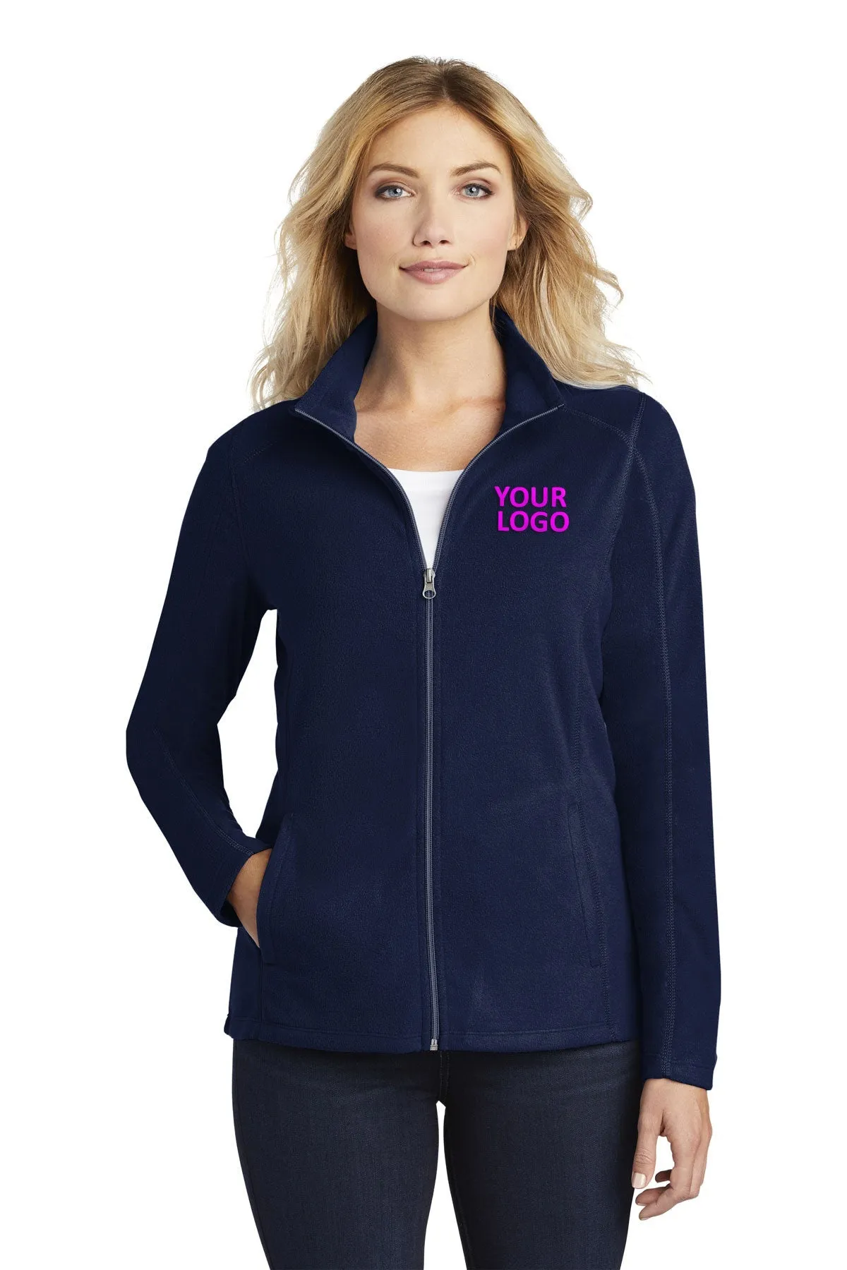 Port Authority Ladies MicroFleece Customized Jackets, True Navy